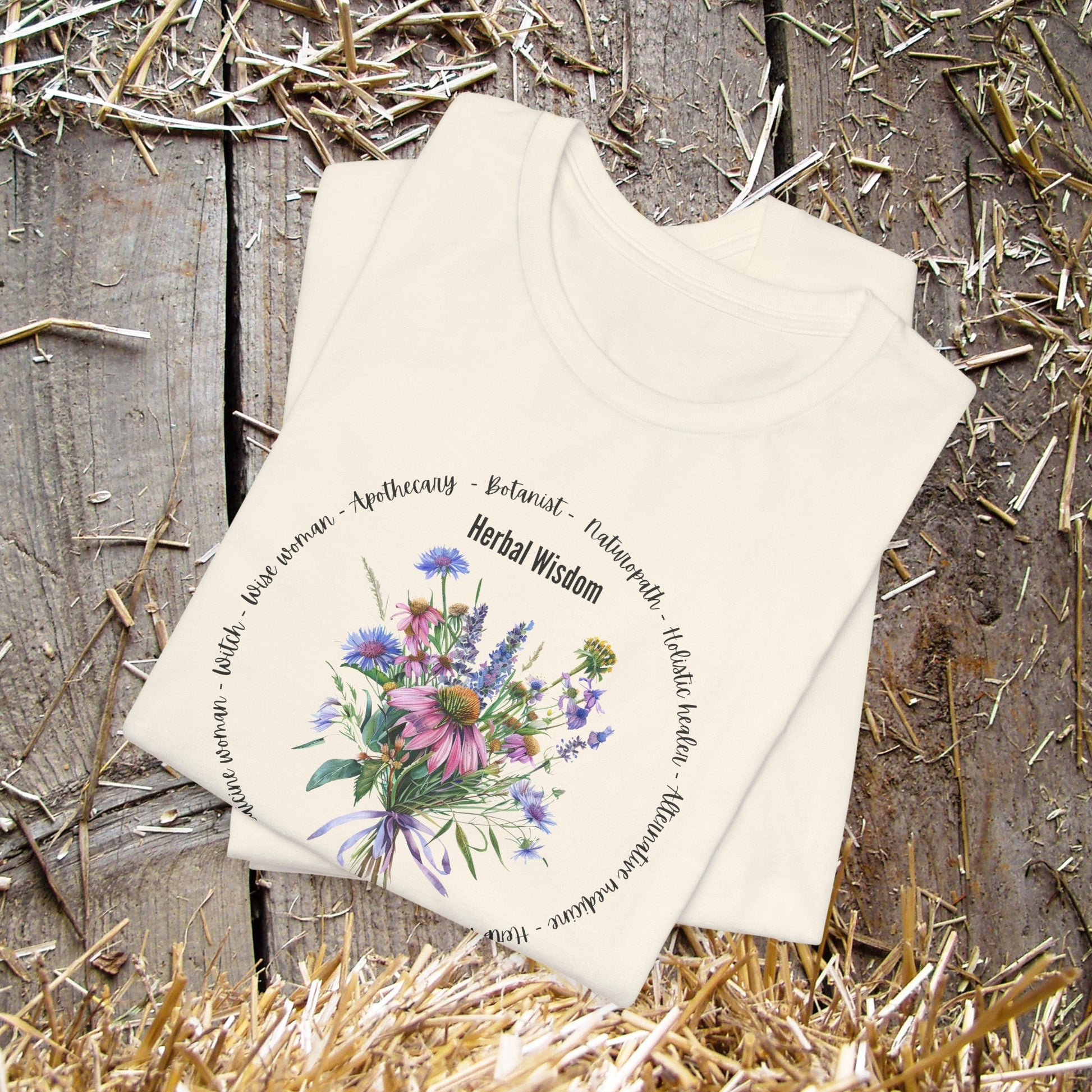 Herb Garden Shirt, Herbalist Soft Cotton Tee, Medicinal Herb Gardener - FlooredByArt