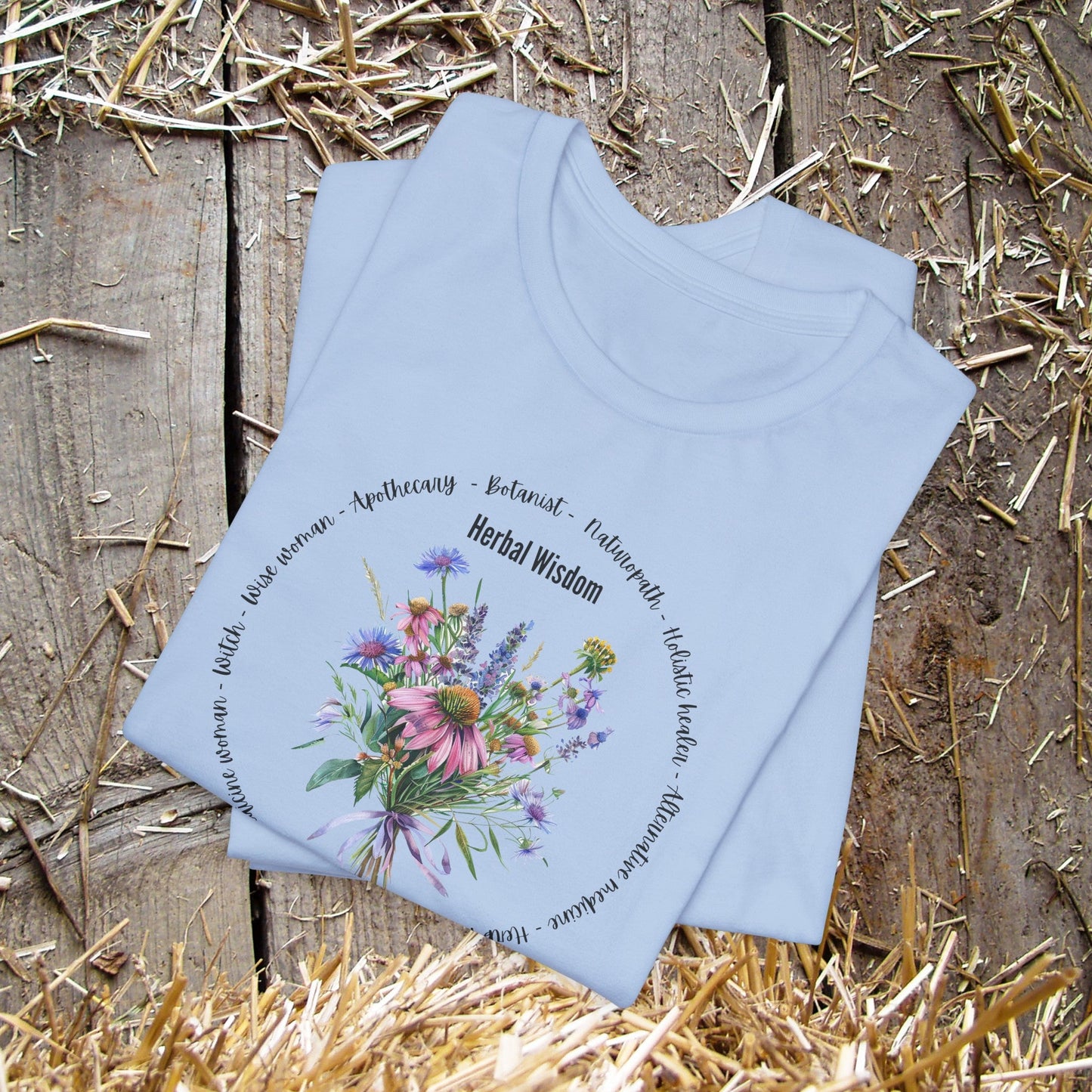 Herb Garden Shirt, Herbalist Soft Cotton Tee, Medicinal Herb Gardener - FlooredByArt