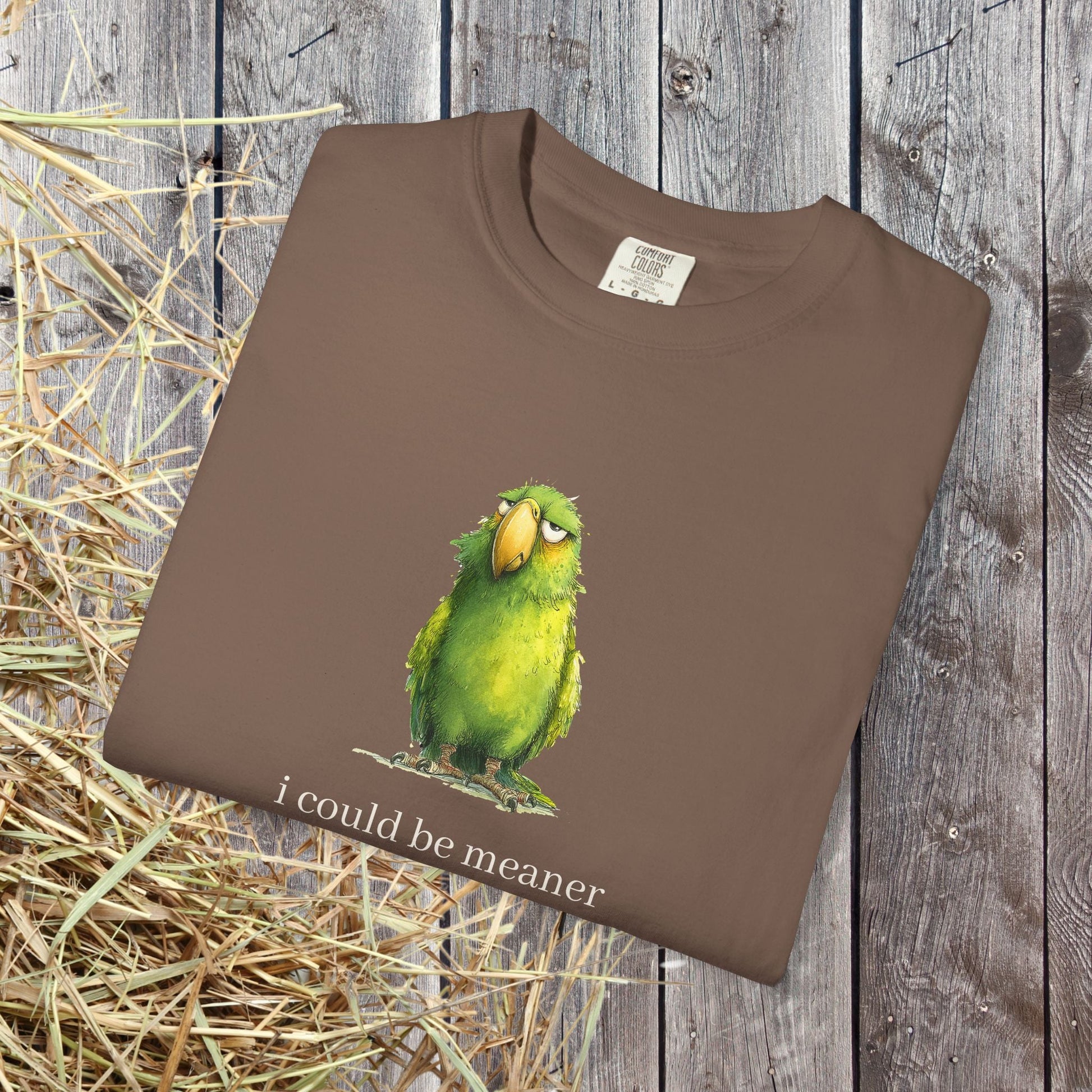 Hey Quick Question Parrot T-Shirt – Funny Sarcastic Bird Lover Tee with Attitude - FlooredByArt