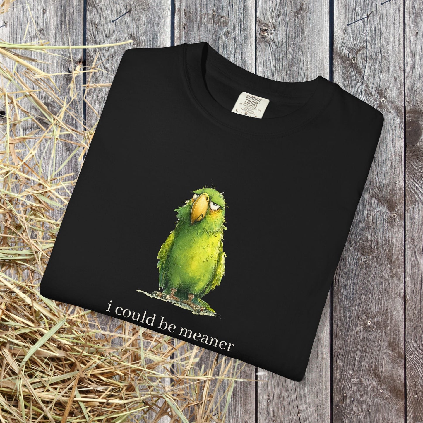 Hey Quick Question Parrot T-Shirt – Funny Sarcastic Bird Lover Tee with Attitude - FlooredByArt