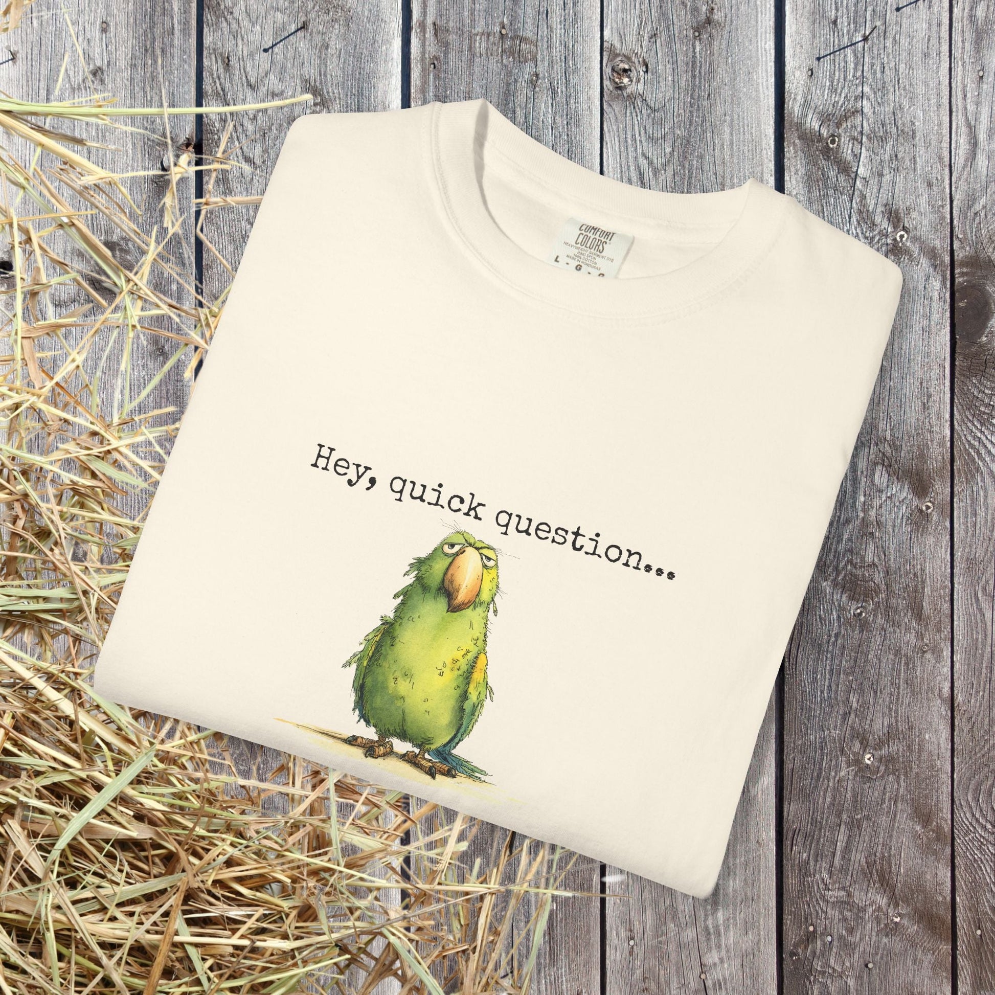 Hey There Parrot T-Shirt, Spicy Funny Quote Bird Lover Tee - FlooredByArt