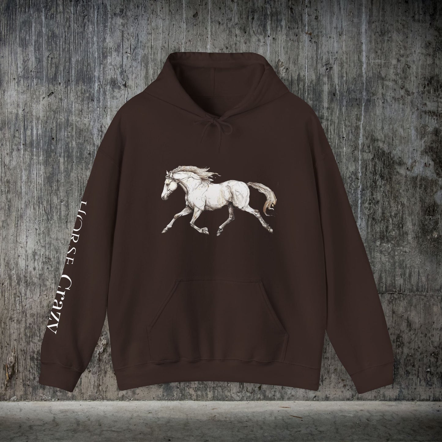 Horse Crazy Hoodie Sweatshirt - Horse Lover or Owner Gift, Horse Sweater for Women or Men, Life is Better with Horse, Horse Crazy Sleeve - FlooredByArt