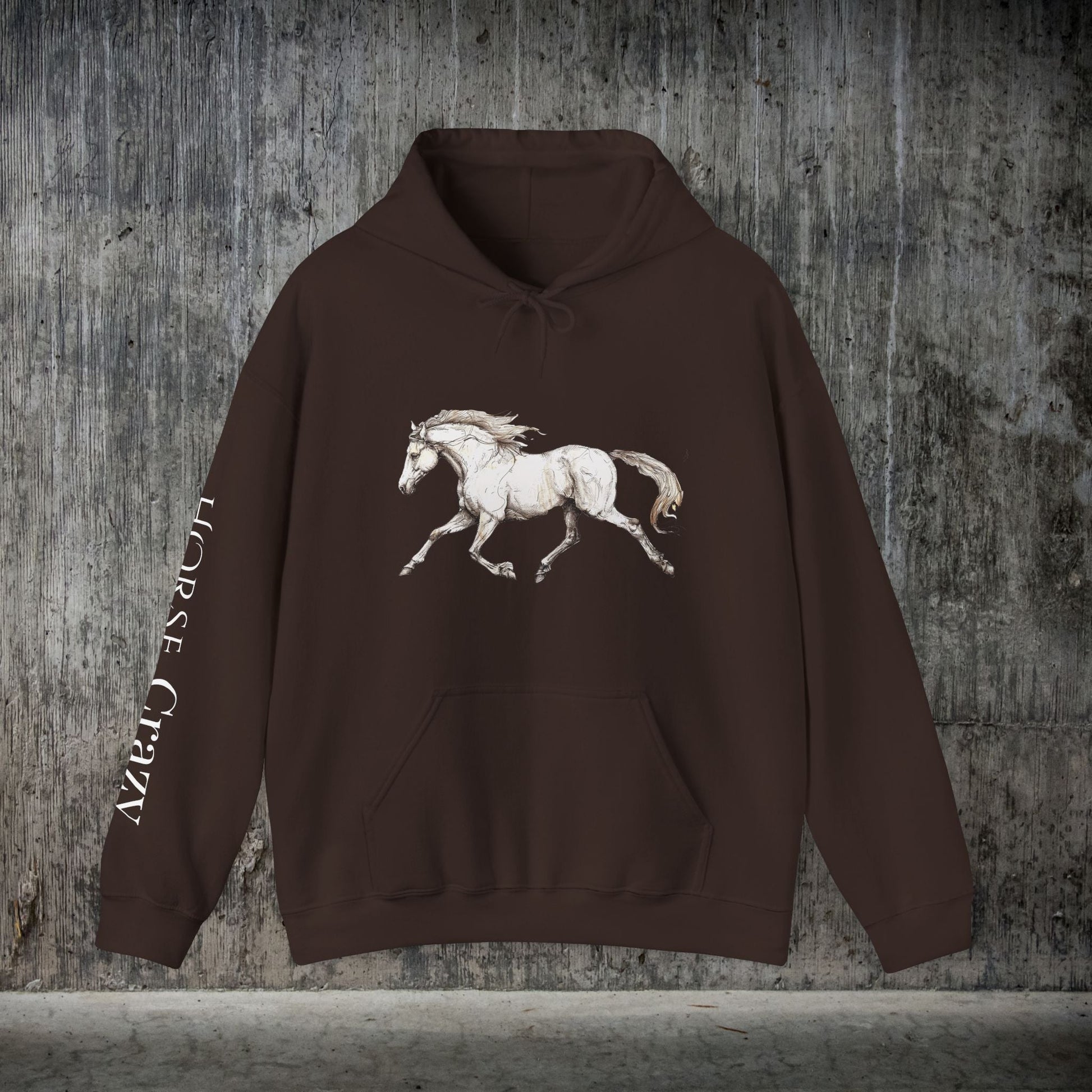 Horse Crazy Hoodie Sweatshirt - Horse Lover or Owner Gift, Horse Sweater for Women or Men, Life is Better with Horse, Horse Crazy Sleeve - FlooredByArt