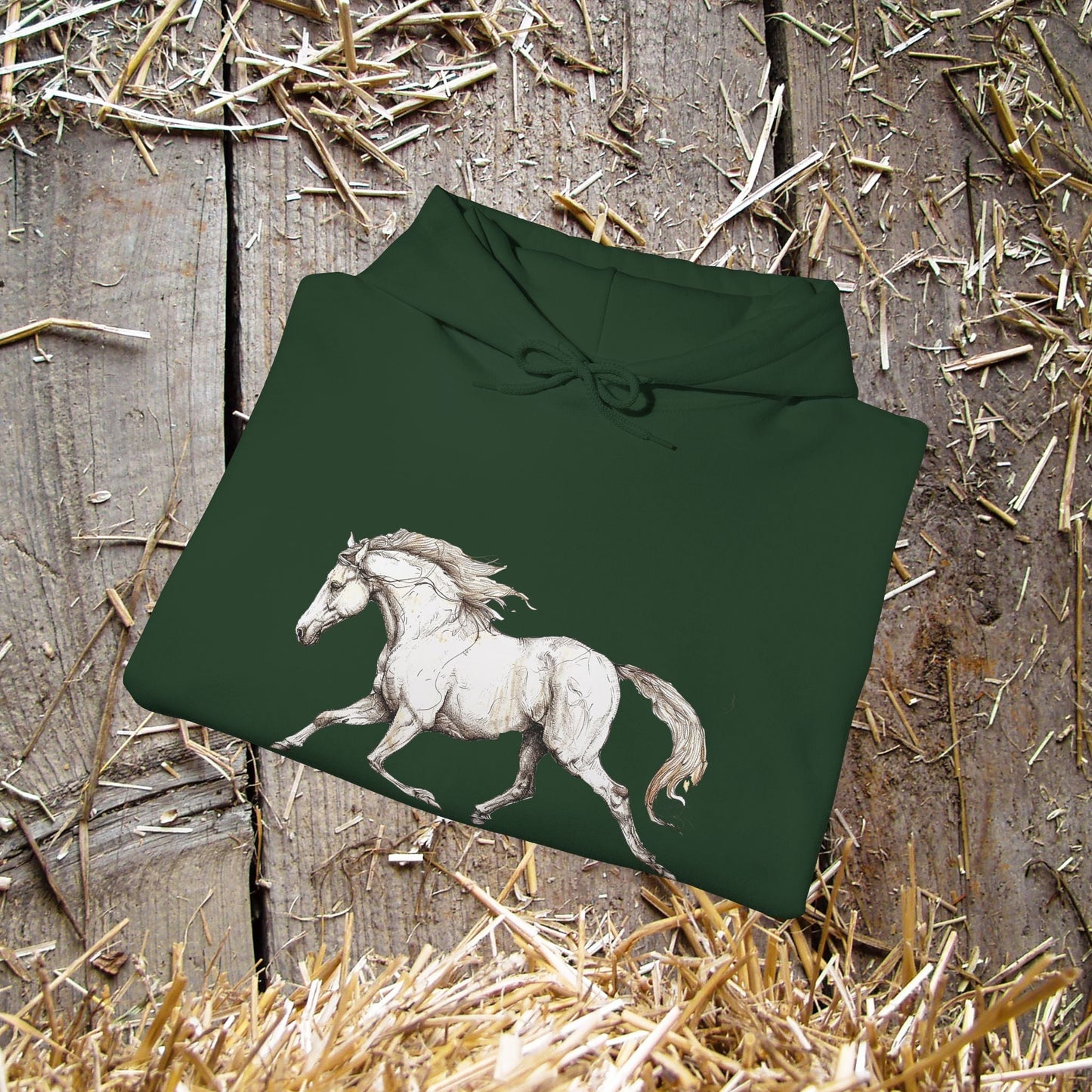 Horse Crazy Hoodie Sweatshirt - Horse Lover or Owner Gift, Horse Sweater for Women or Men, Life is Better with Horse, Horse Crazy Sleeve - FlooredByArt
