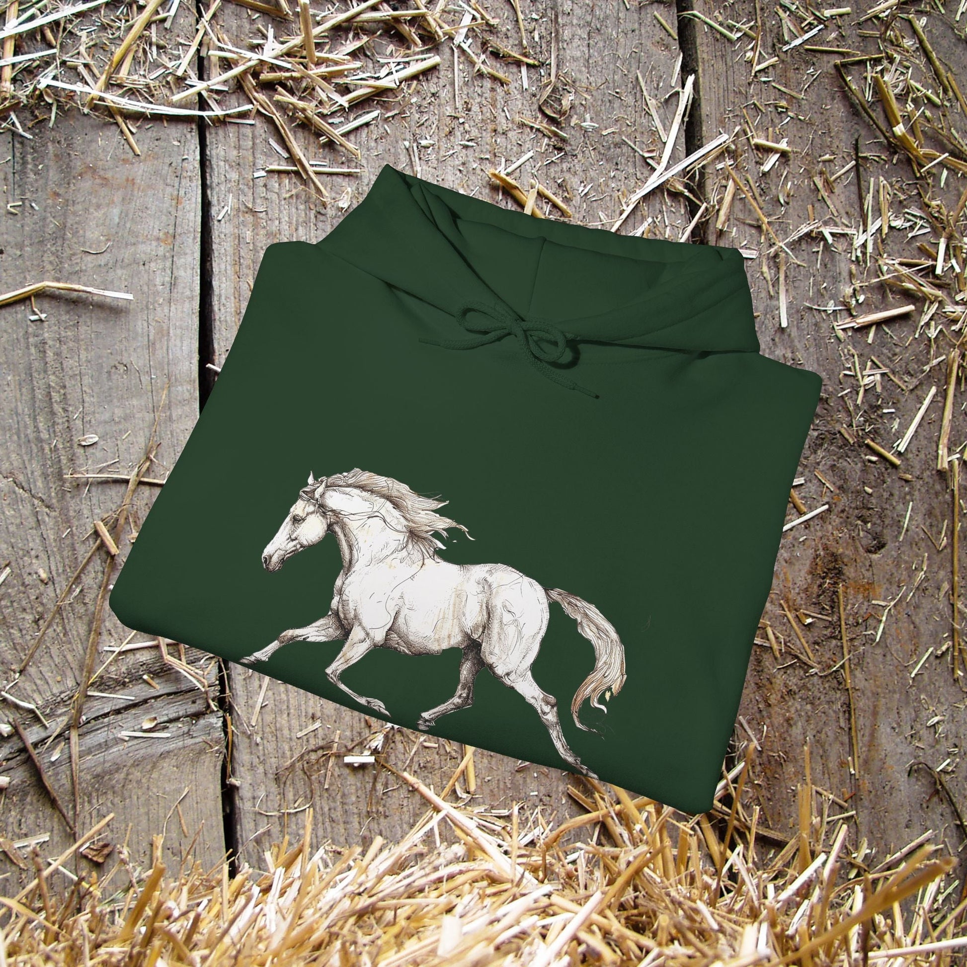 Horse Crazy Hoodie Sweatshirt - Horse Lover or Owner Gift, Horse Sweater for Women or Men, Life is Better with Horse, Horse Crazy Sleeve - FlooredByArt