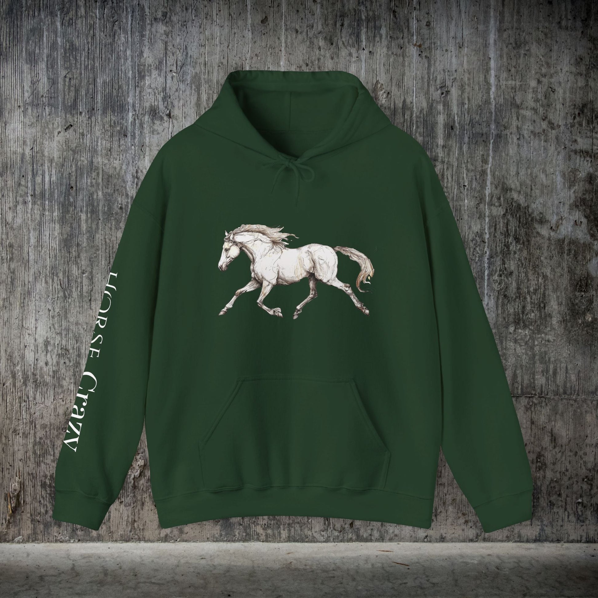 Horse Crazy Hoodie Sweatshirt - Horse Lover or Owner Gift, Horse Sweater for Women or Men, Life is Better with Horse, Horse Crazy Sleeve - FlooredByArt