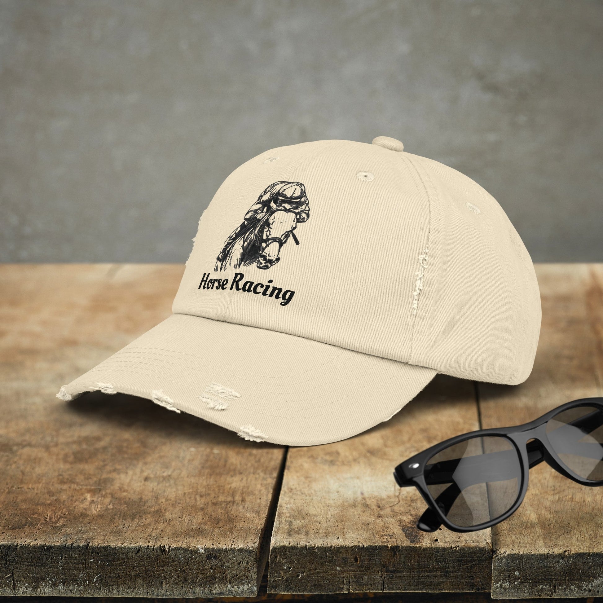 Horse Racing Baseball Cap, Line Drawing Horse Art, Perfect Hat Racing Fans - FlooredByArt