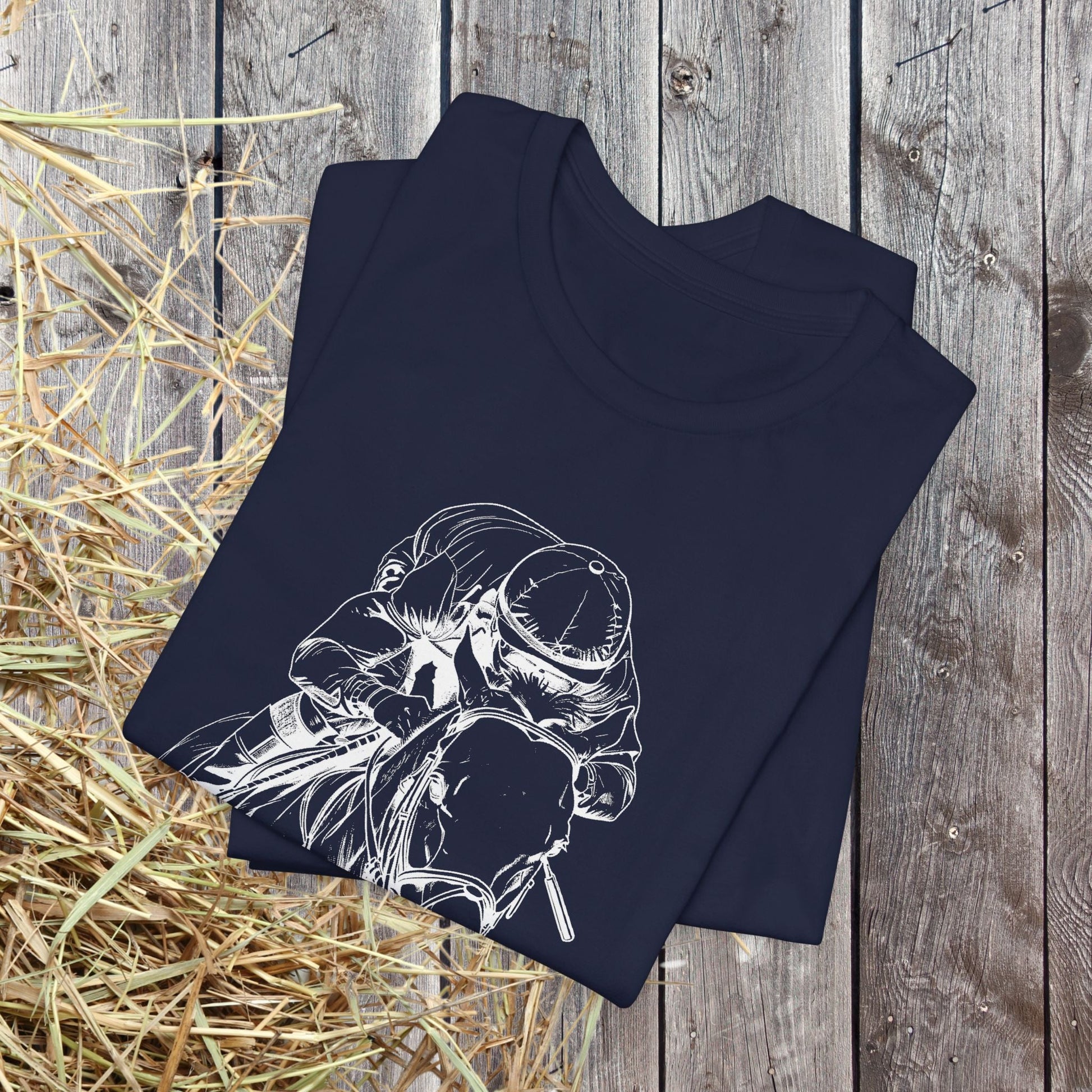 Horse Racing Shirt Jockey & Horse Art, Thoroughbred T-Shirt, Race Day Tee - FlooredByArt