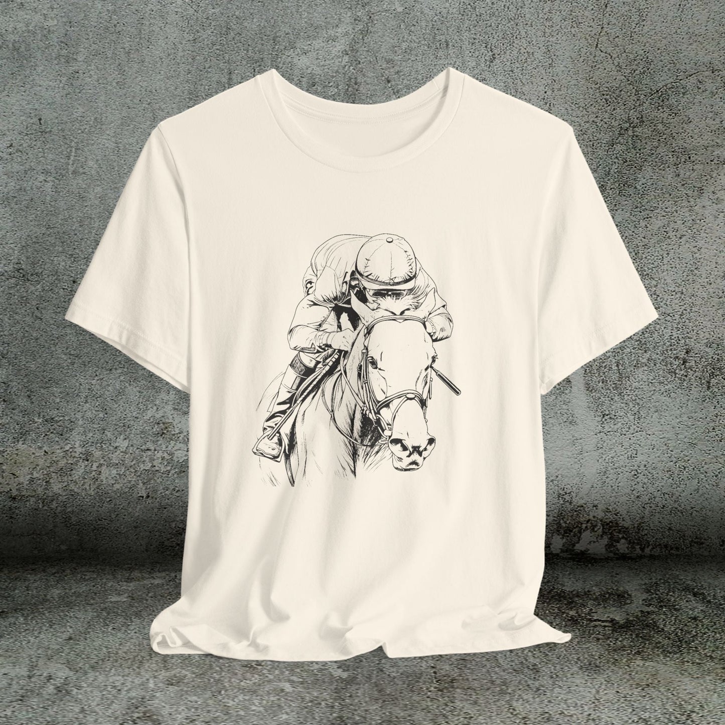 Horse Racing Shirt Jockey & Horse Art, Thoroughbred T-Shirt, Race Day Tee - FlooredByArt