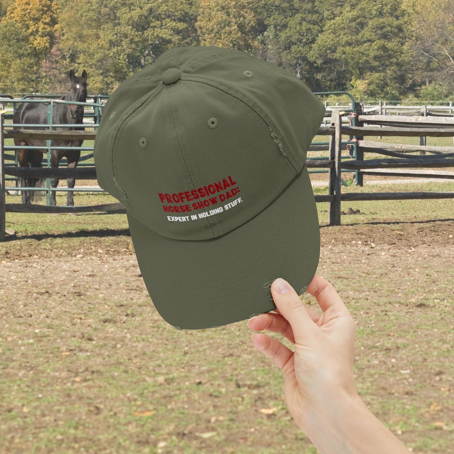 Horseshow Dad Horse Hat Cap, Professional Horseshow Dad Baseball Cap - FlooredByArt