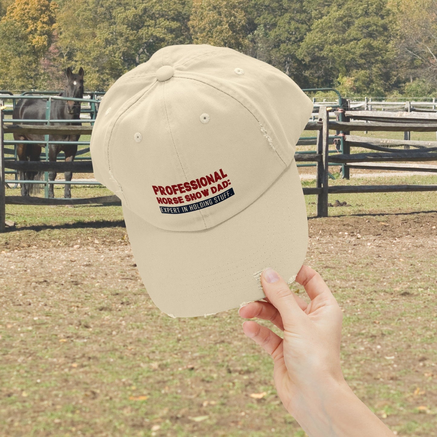 Horseshow Dad Horse Hat Cap, Professional Horseshow Dad Baseball Cap - FlooredByArt