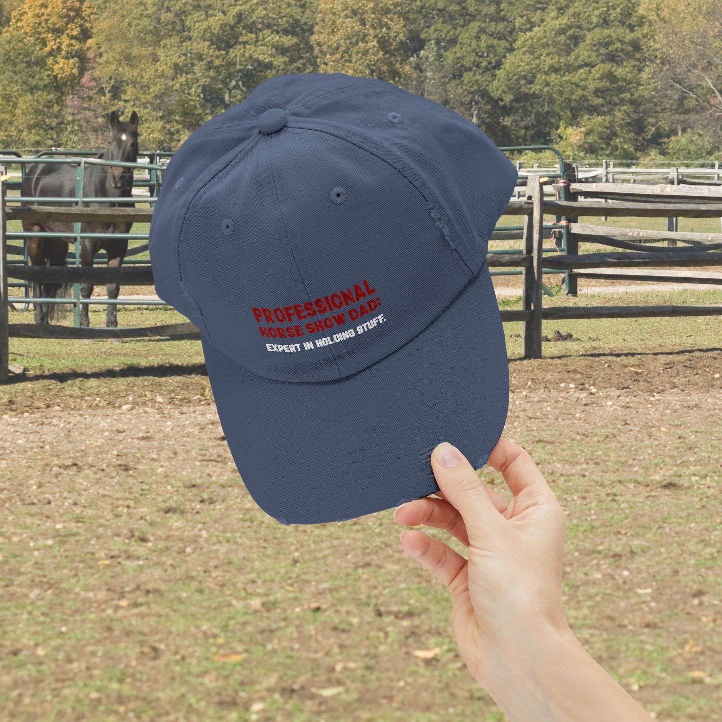 Horseshow Dad Horse Hat Cap, Professional Horseshow Dad Baseball Cap - FlooredByArt