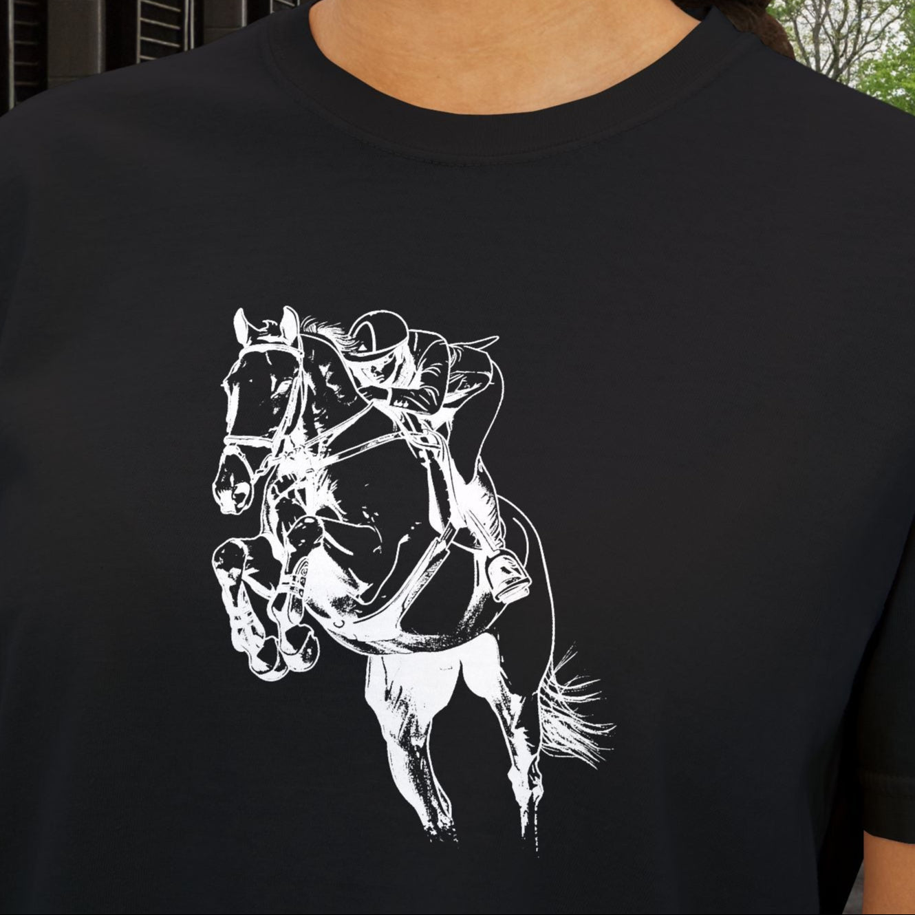 Hunter Jumper Horse Tee - Comfort Colors Boxy Crop T-Shirt for Equestrians, Riding Gift for Women, Stylish Horse Lover Shirt - FlooredByArt