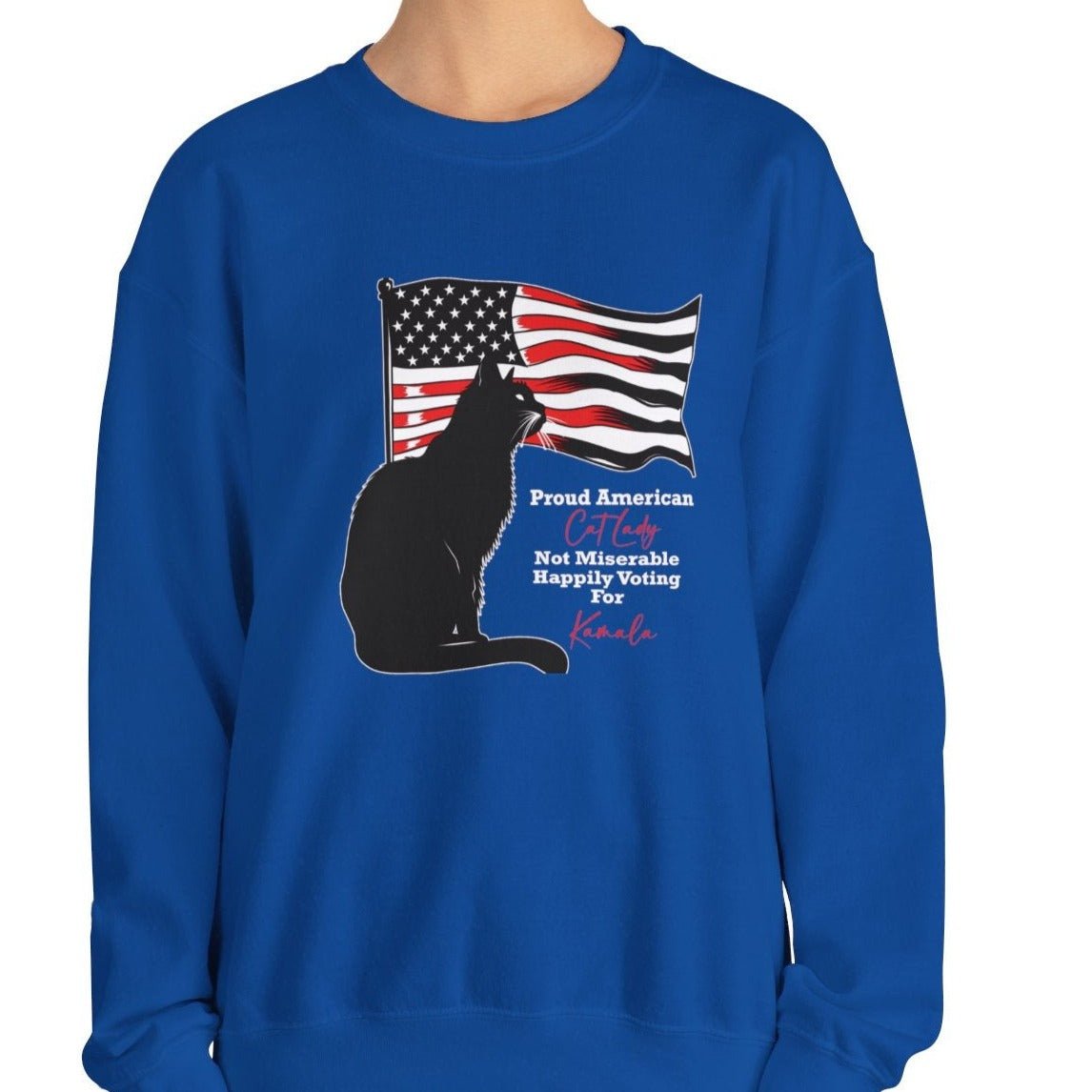 Kamala Cat Lady Sweatshirt, Proud American Cat Lady, Vote Womens Rights - FlooredByArt