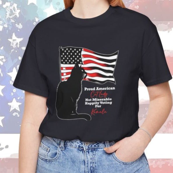 Kamala Cat Lady T - shirt, Proud American Cat Lady, Save Democracy - FlooredByArt