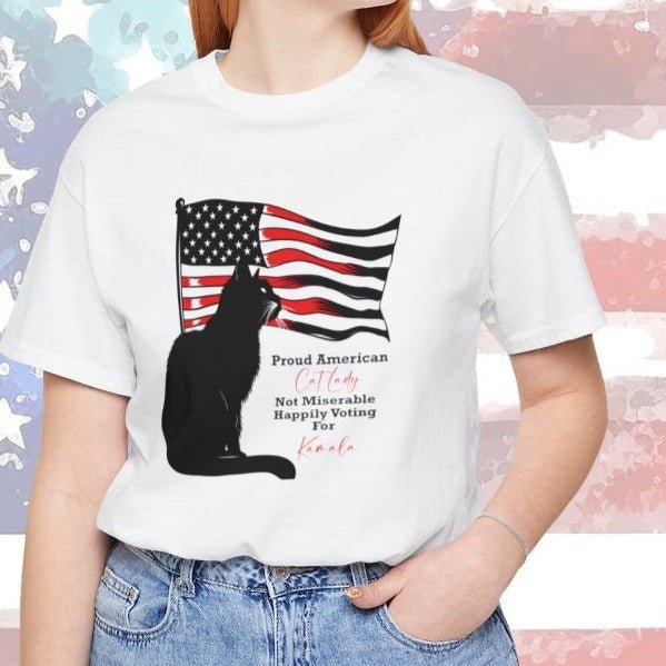 Kamala Cat Lady T - shirt, Proud American Cat Lady, Save Democracy - FlooredByArt