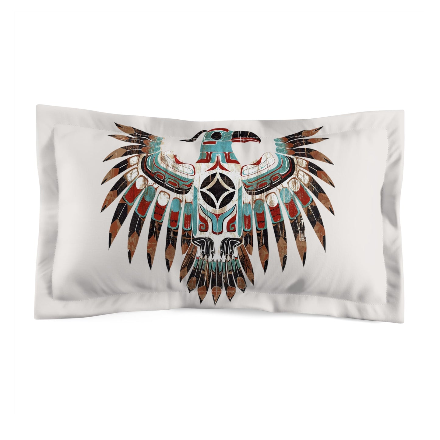 King/Standard Thunderbird Pillow Sham - Native American Styled Thunderbird, Southwestern Decor - FlooredByArt