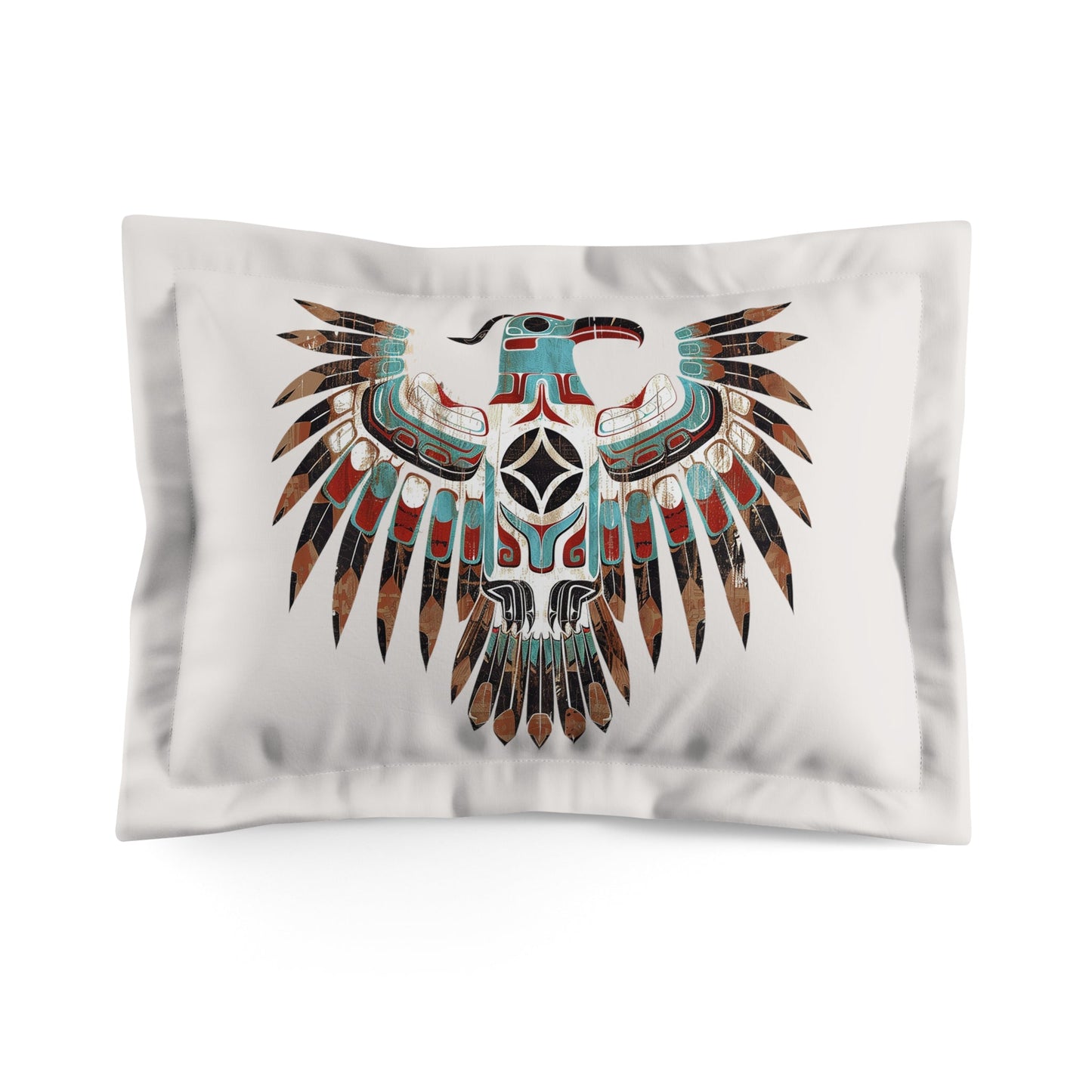 King/Standard Thunderbird Pillow Sham - Native American Styled Thunderbird, Southwestern Decor - FlooredByArt