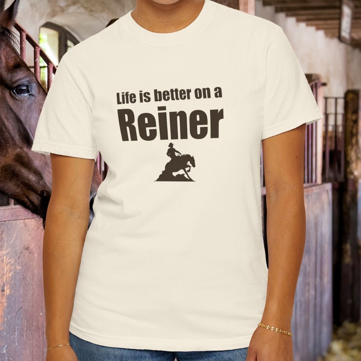 Life Is Better on a Reiner – Western Reining Horse T-Shirt for Riders and Ranch Life Fans - FlooredByArt