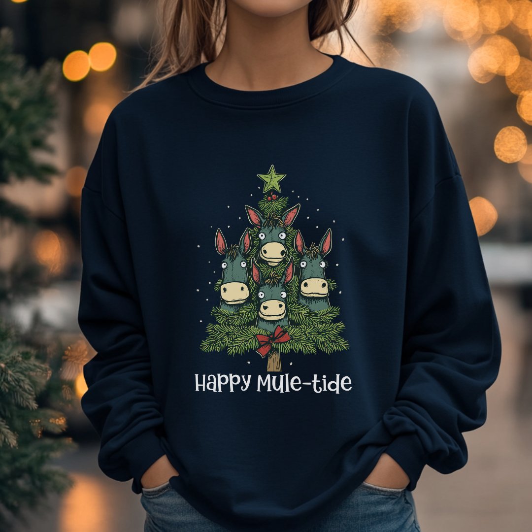 Mules Christmas Tree Long Sleeve Shirt, Happy Mule - Tide, Mules Christmas Tree Shirt Gift - FlooredByArt