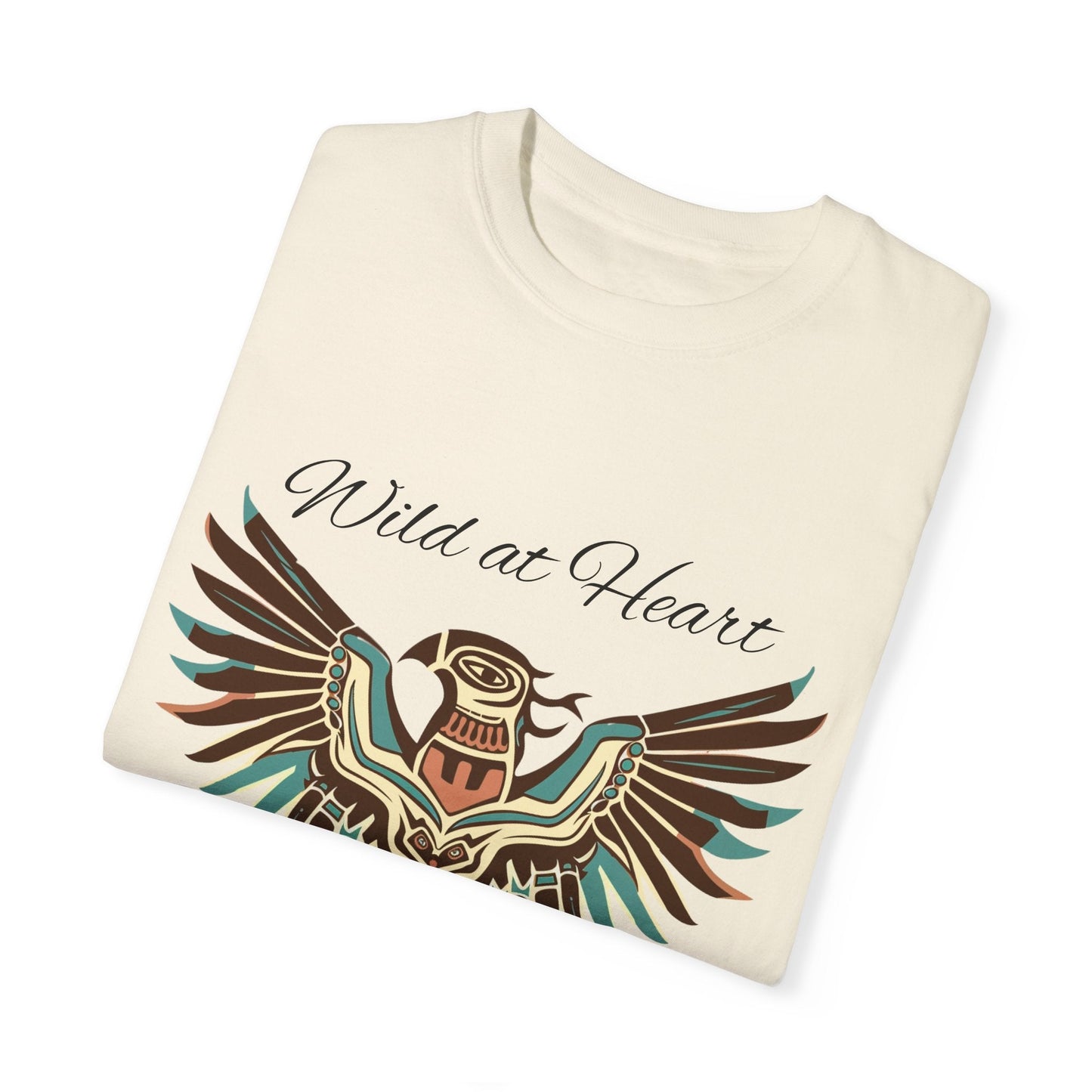 Native American Comfort Color T-Shirt, Thunderbird Art Tee Shirt, "Wild at Heart" - FlooredByArt
