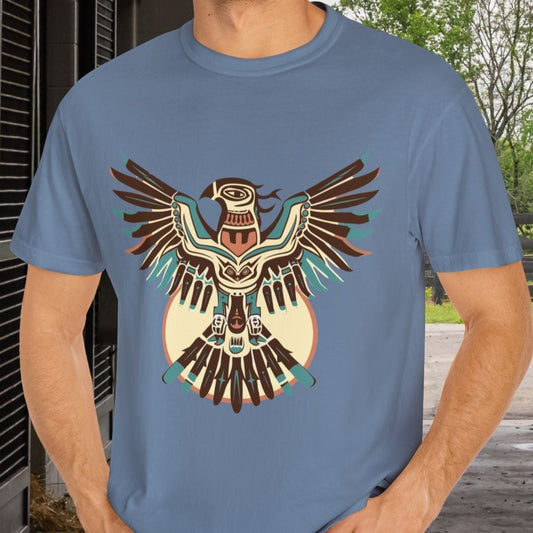 Native American Spirit Thunderbird T-Shirt – Native American Eagle Tee, Boho Hippie Totem Shirt - FlooredByArt