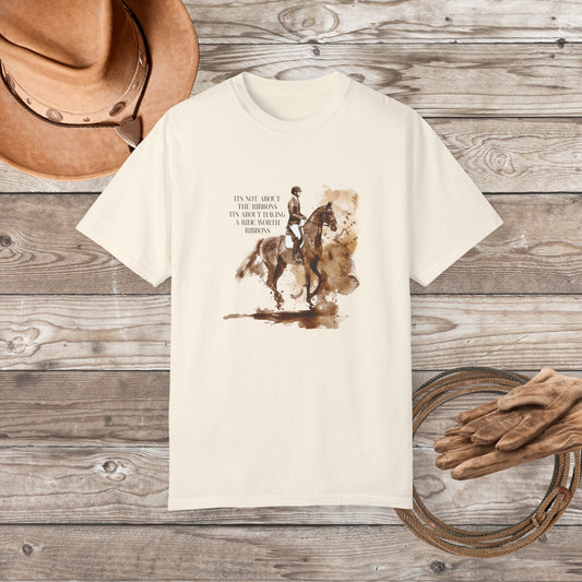 New Horse Art Tshirt, Watercolor English Show Horse Tee, Comfort Colors Shirt, Show Ring Winner, Unique Gift for Horse Loving Mom, Trainer - FlooredByArt