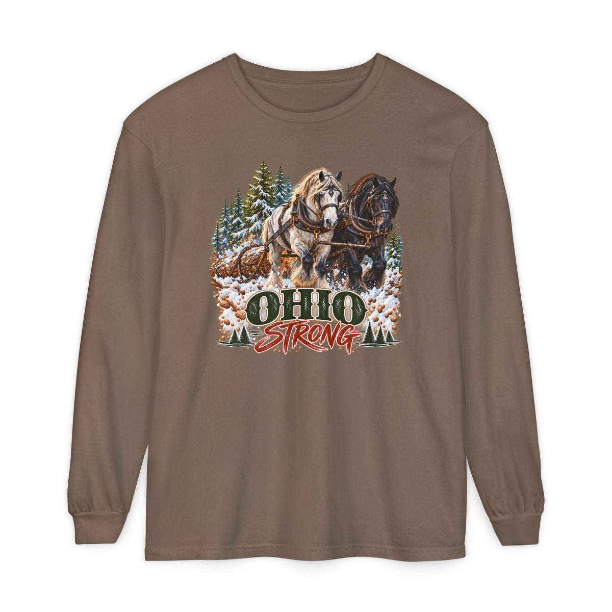 Draft Horse State Strong Comfort Colors Long Sleeve Shirt – Custom State Pride Tee