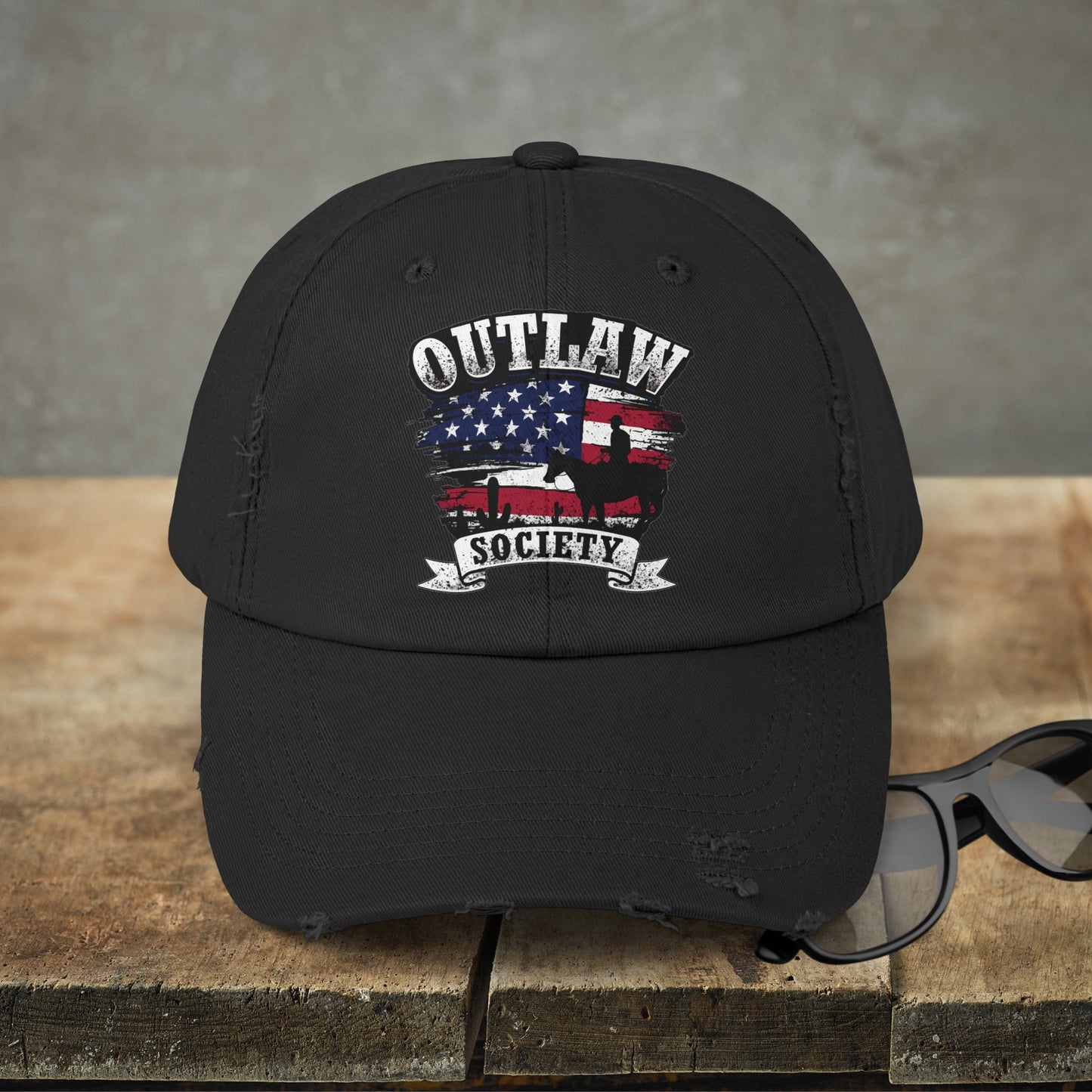 Outlaw Country Music Baseball Cap, Outlaw Society Hat, Country Music Concert - FlooredByArt