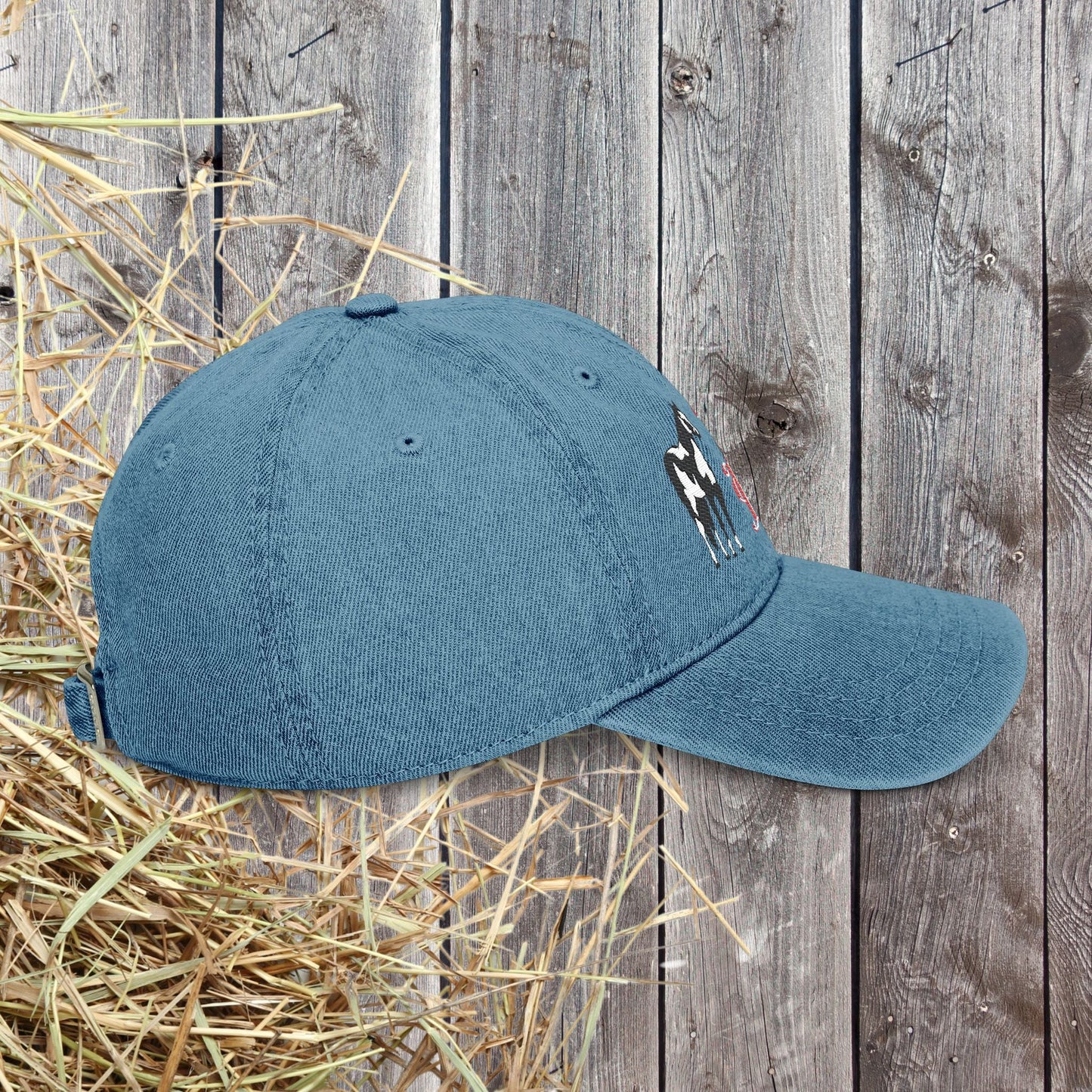 Paint Horse Embroidered Denim Hat – Western Style Trail Cap for Horse Lovers - FlooredByArt