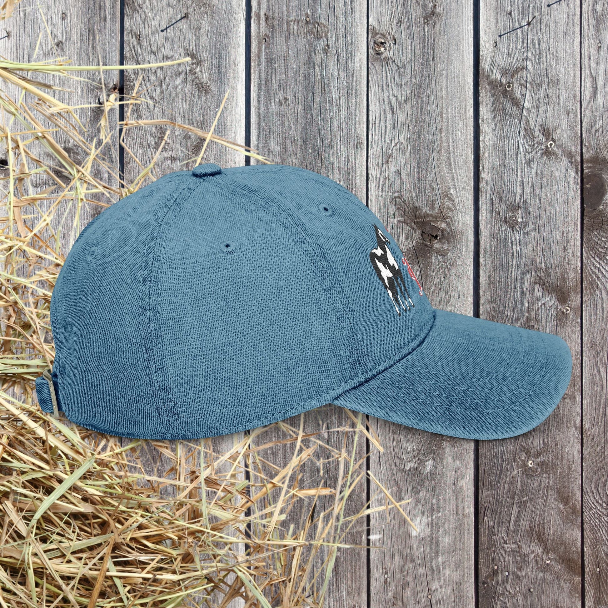 Paint Horse Embroidered Denim Hat – Western Style Trail Cap for Horse Lovers - FlooredByArt