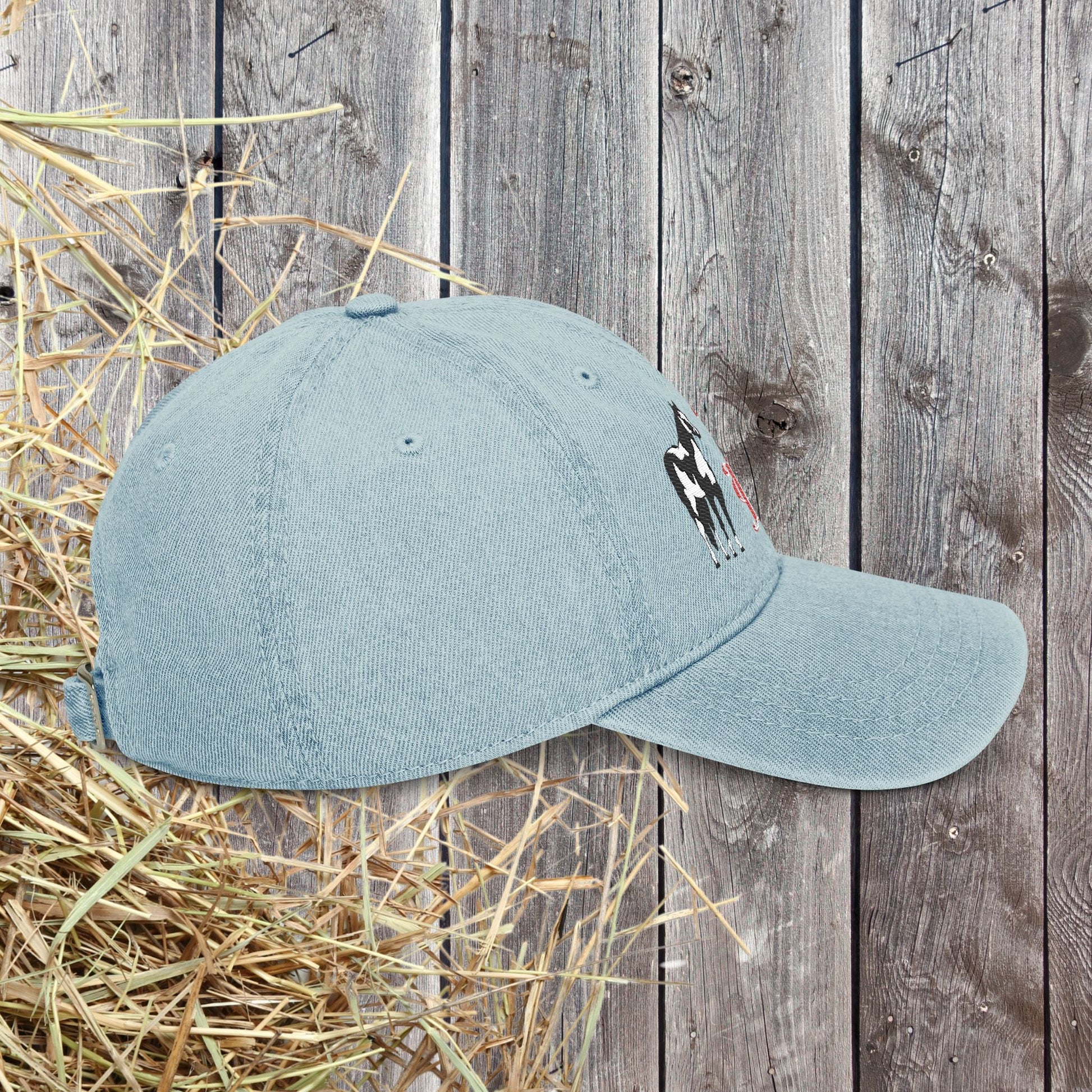 Paint Horse Embroidered Denim Hat – Western Style Trail Cap for Horse Lovers - FlooredByArt