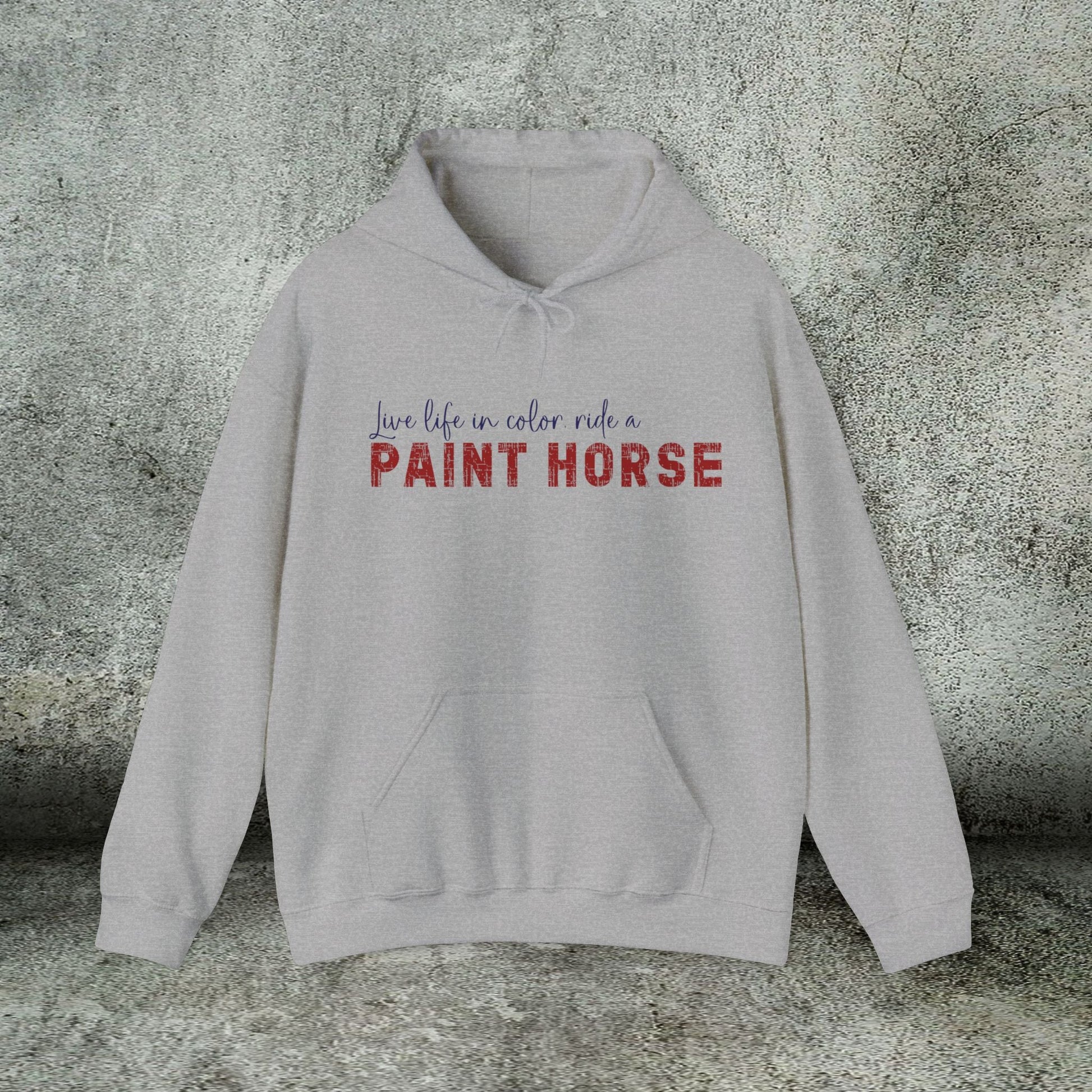 Paint Horse Hoodie – “Live Life in Color” Appaloosa Sweatshirt for Horse Lovers - FlooredByArt