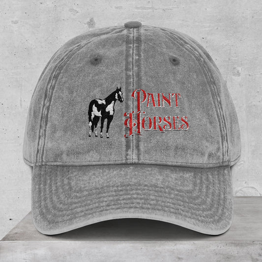 Paint Horse Vintage Embroidered Cap, Distressed Horse Lover Hat - FlooredByArt