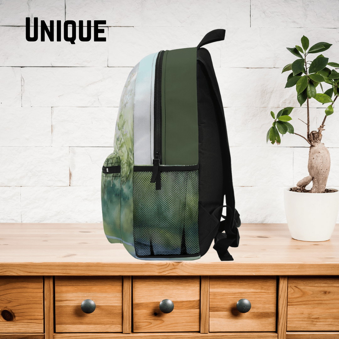Personalized Baby Horse Backpack - Watercolor Foal in Wildflowers, Baby Horse - FlooredByArt
