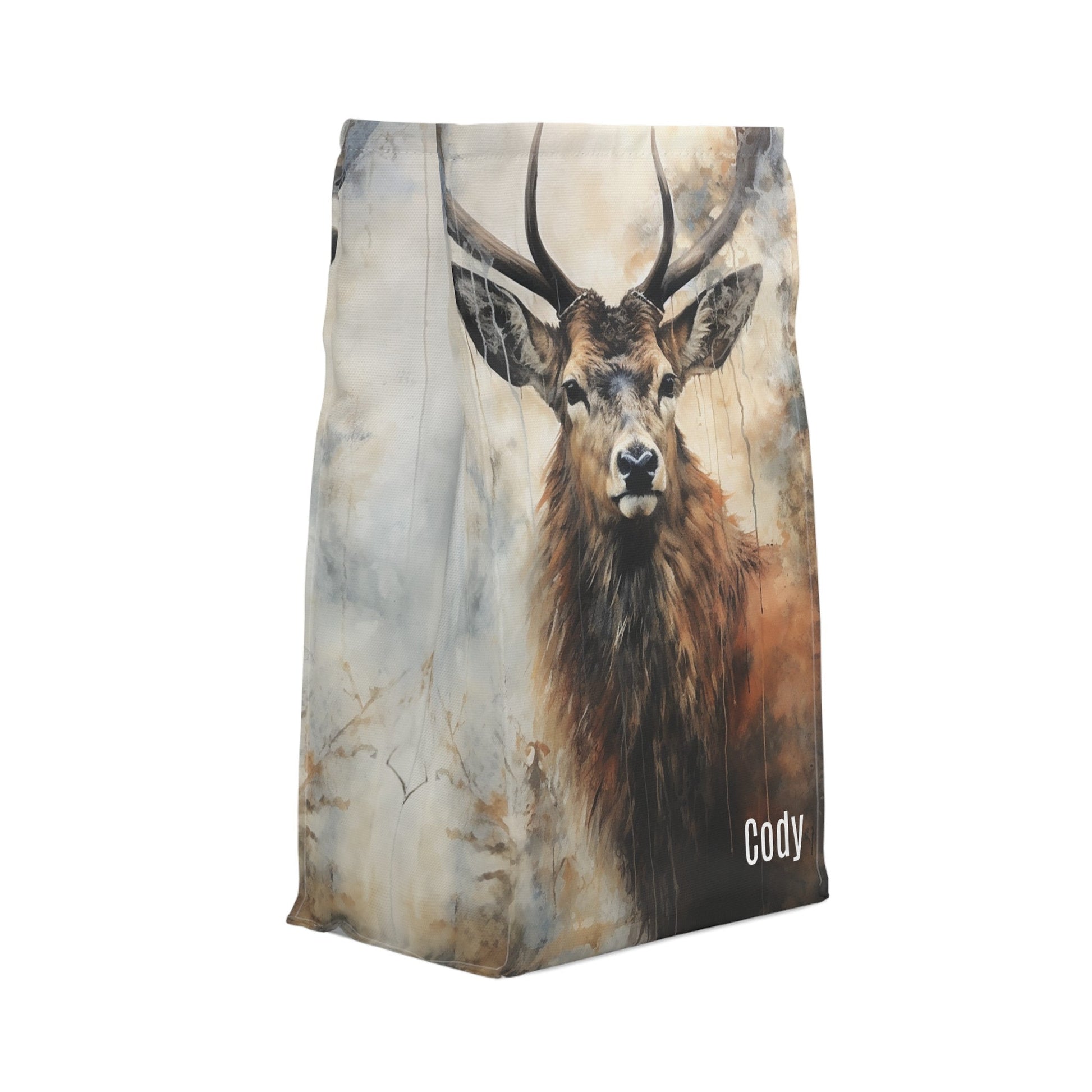 Personalized Boys Deer Hunter Lunch Bag, Custom Insulated Stag Deer Lunch bag, Wildlife Back - to - school - FlooredByArt