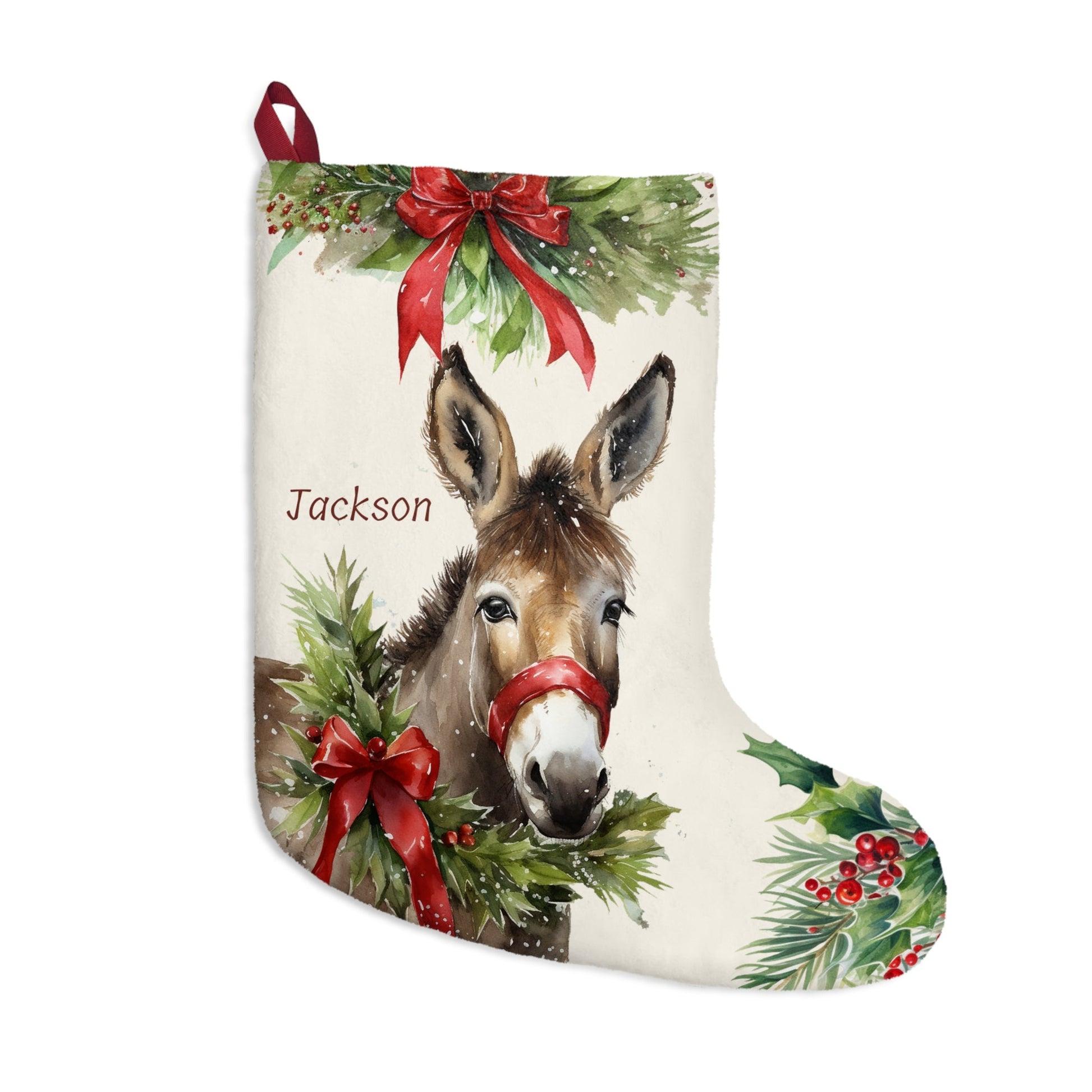 Personalized Christmas Mules ExLarge Stocking, Art Stocking, USA - FlooredByArt