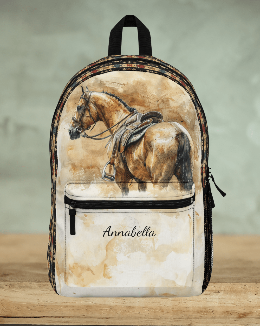 Personalized English Horse Backpack – Custom Design Bookbag - FlooredByArt