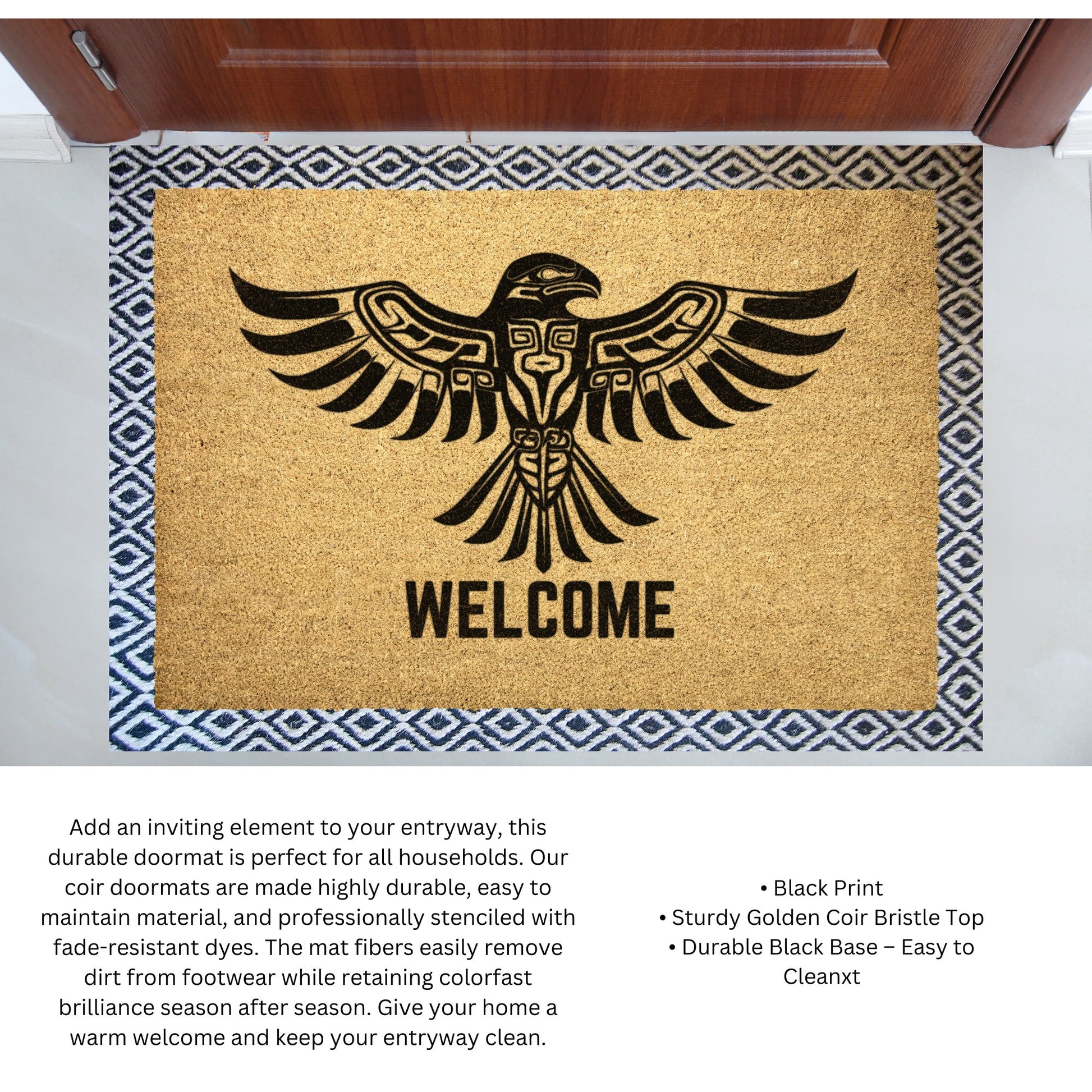 Personalized Thunderbird Doormat-Custom Door Mat-Native American South Western - FlooredByArt