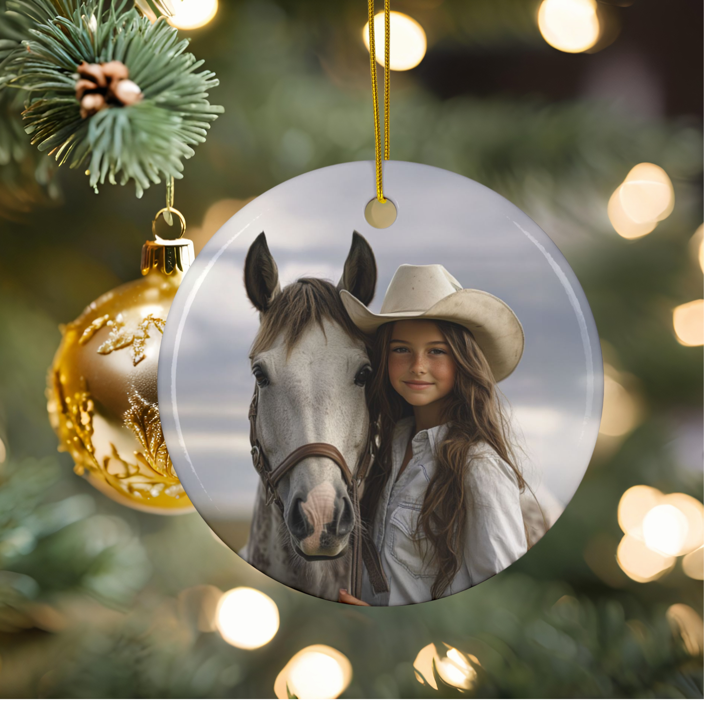 Custom Horse Photo Christmas Ornament – Personalized Keepsake