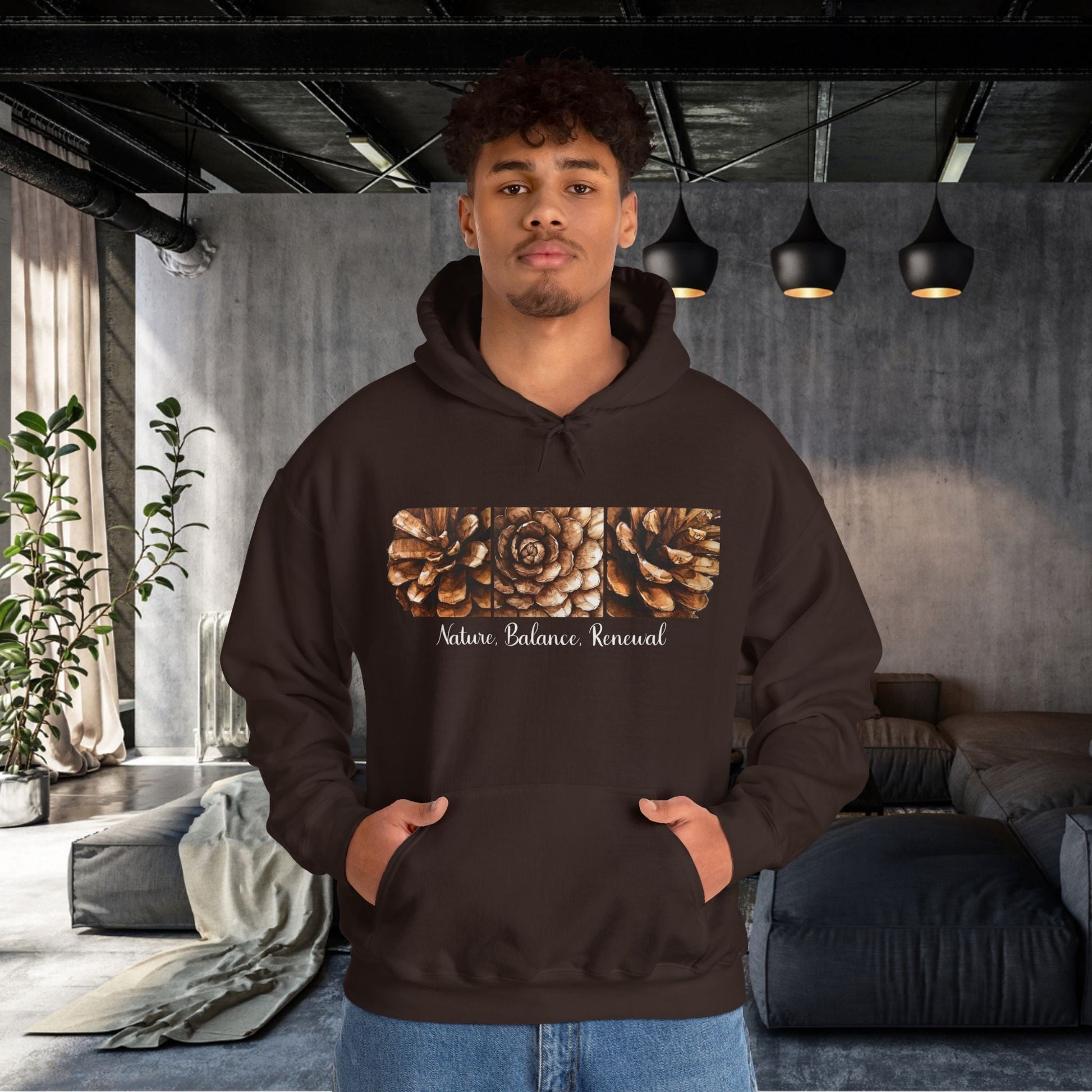 Pinecone Inspiration Hoodie, Pinecone Hiking Sweatshirt, Life Renewal Sweater, Mountains Shirt - FlooredByArt