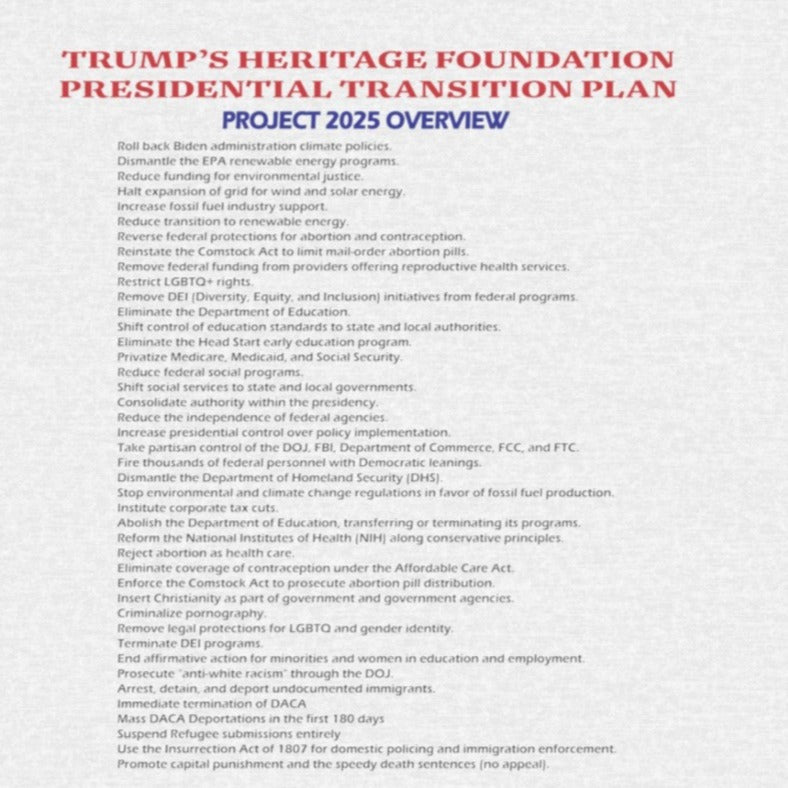 Project 2025 Presidential Transition Plan, Heritage Foundation, Attack on Democracy, Vote - FlooredByArt