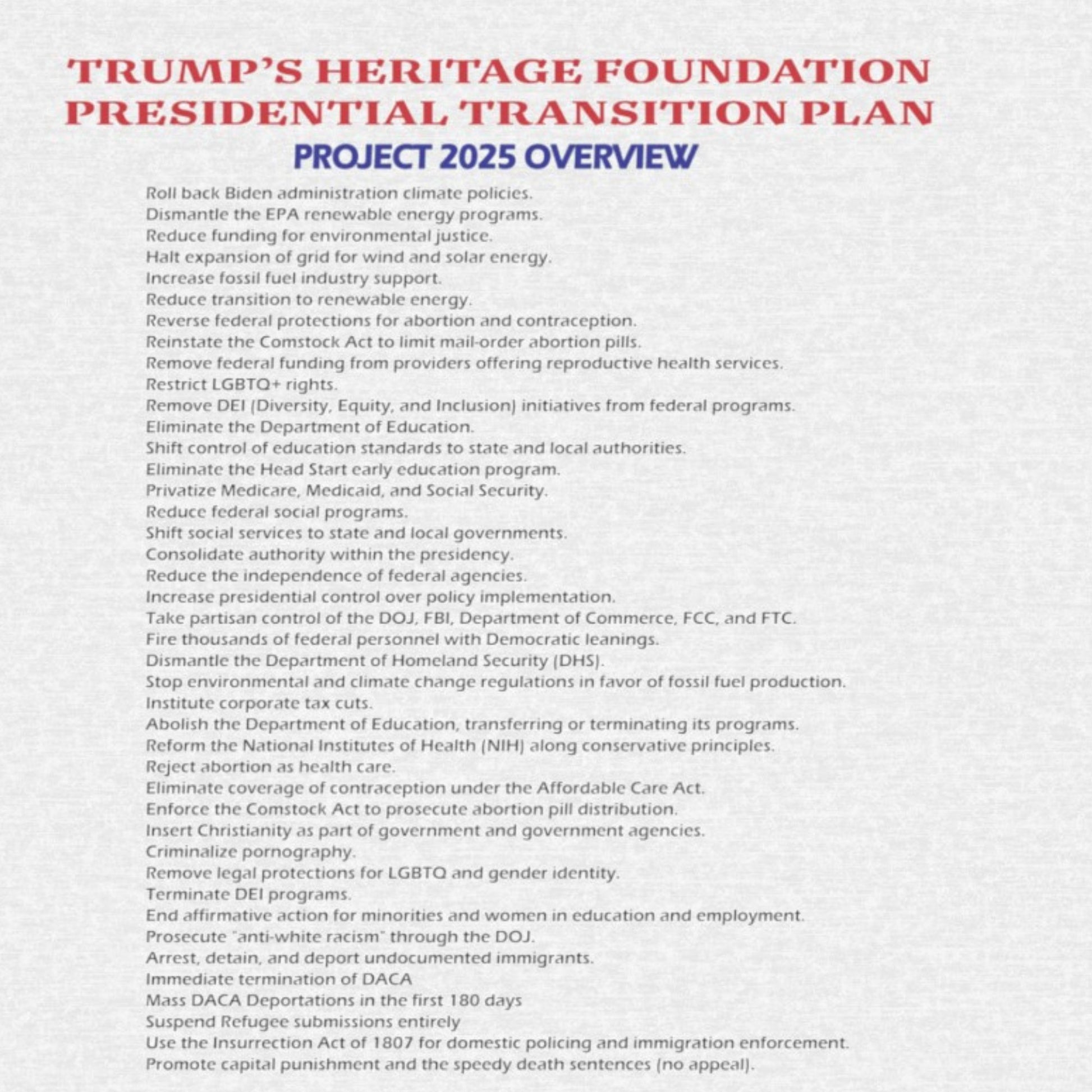 Project 2025 Presidential Transition Plan, Heritage Foundation, Attack on Democracy, Vote - FlooredByArt