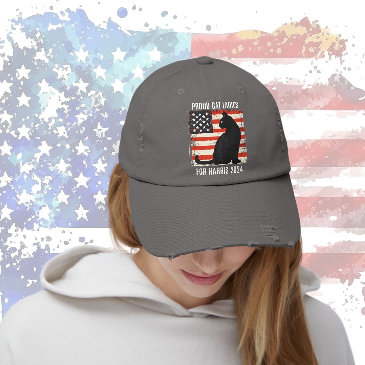 Proud Cat Ladies for Kamala Harris Hat, Kamala Harris For President 2024, Childless Alternative - FlooredByArt