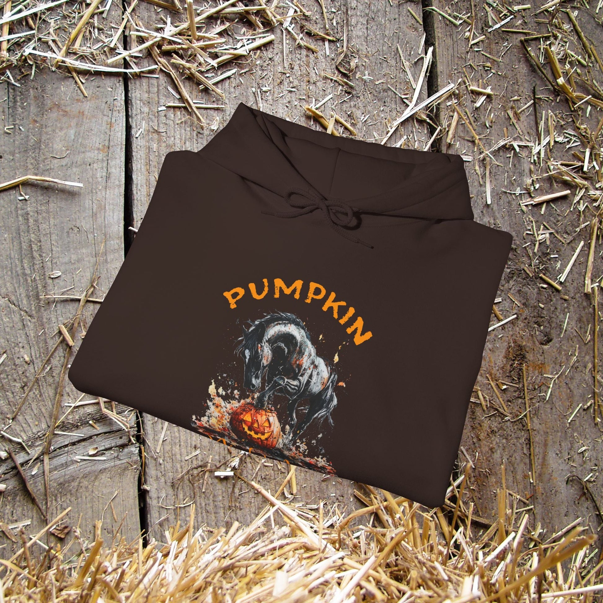 Pumpkin Night Mare Hoodie Sweatshirt, Halloween Party Shirt, Horse lover - FlooredByArt