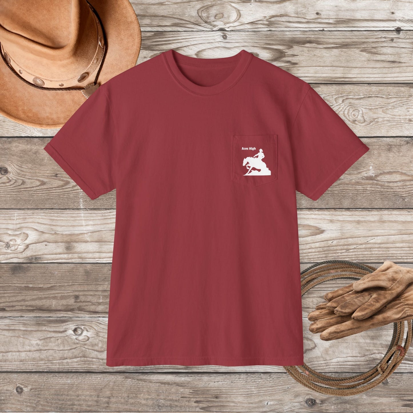 Ranch Riding Reining Horse Art Pocket T-shirt, Minimalist Drawing Sliding Stop - FlooredByArt