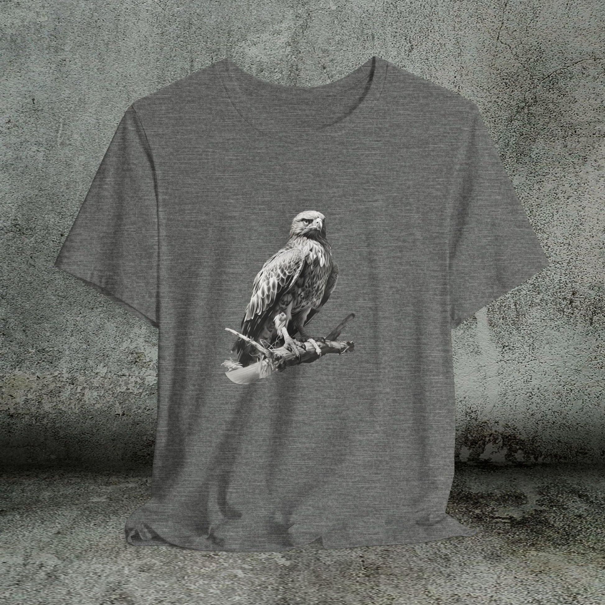 Red - Tailed Hawk Line Art Tee – Wildlife Bird Shirt for Nature Lovers - FlooredByArt
