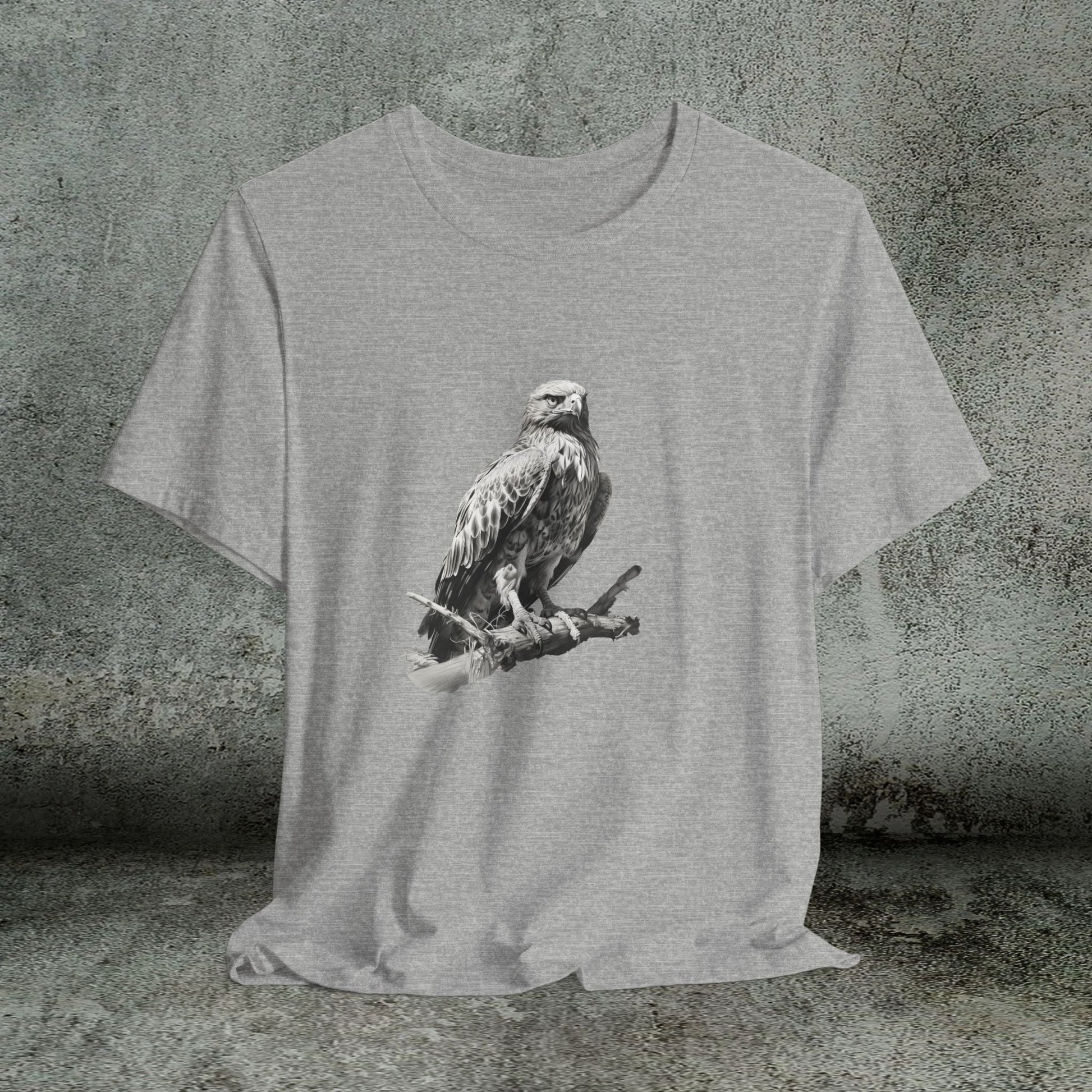 Red - Tailed Hawk Line Art Tee – Wildlife Bird Shirt for Nature Lovers - FlooredByArt