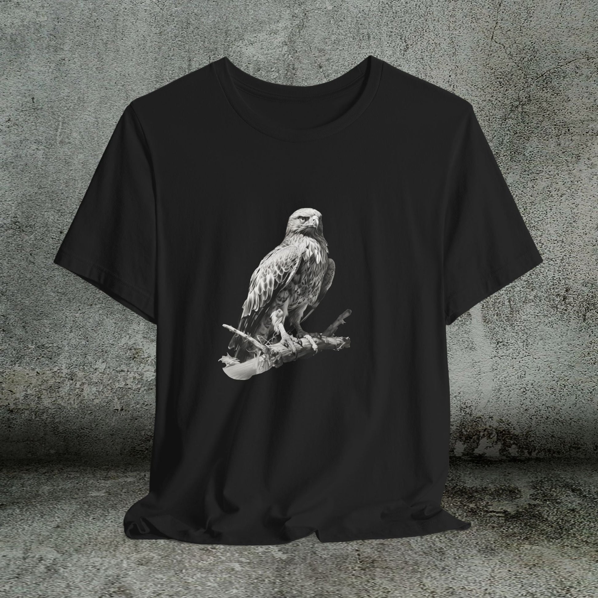 Red - Tailed Hawk Line Art Tee – Wildlife Bird Shirt for Nature Lovers - FlooredByArt