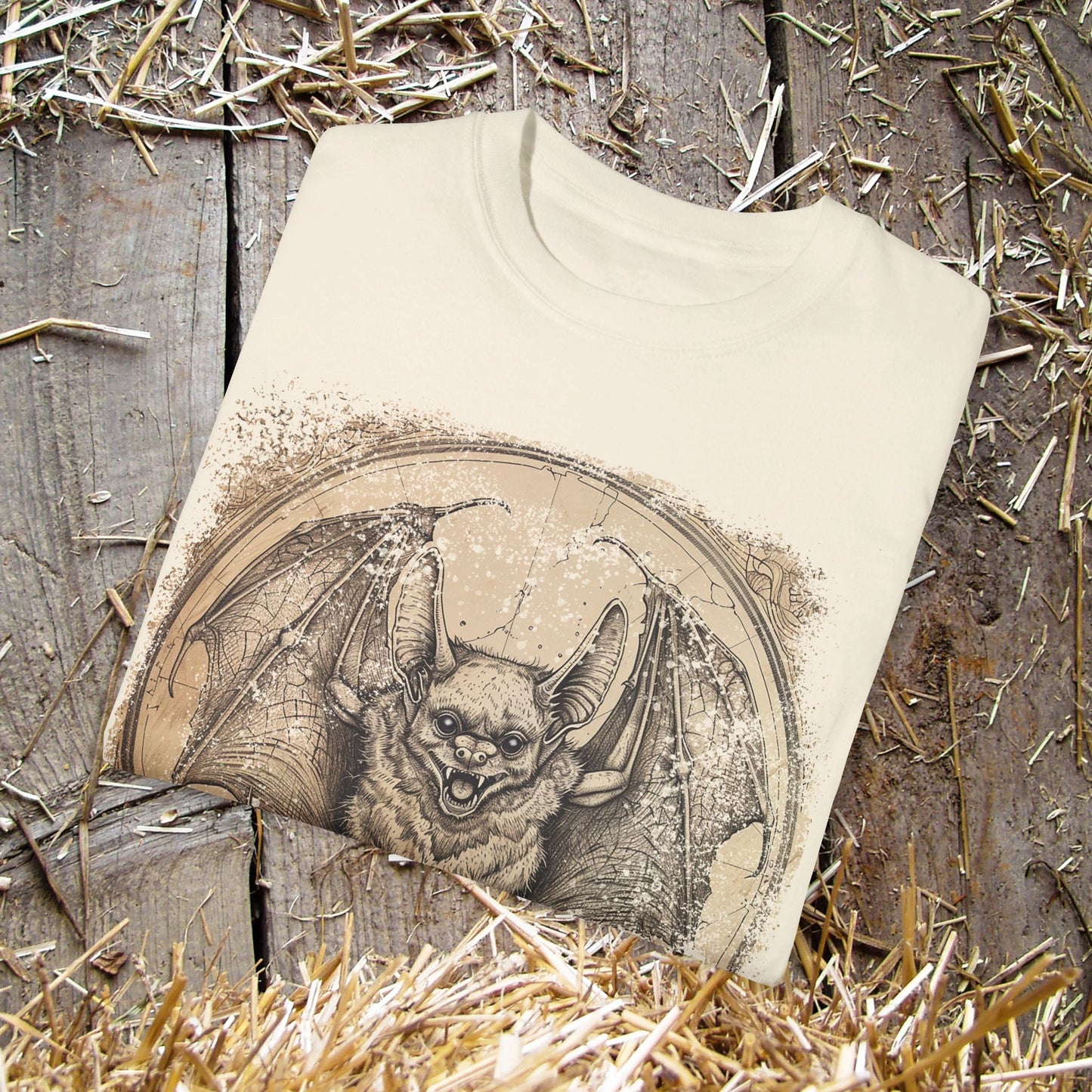 Retro Bat T - shirt, Halloween Or Everyday Cool Bat Shirt, Unisex Tee Spooky Bat Lover, Bat or Caving Enthusiast, Unique Gift Guys or Gals - FlooredByArt